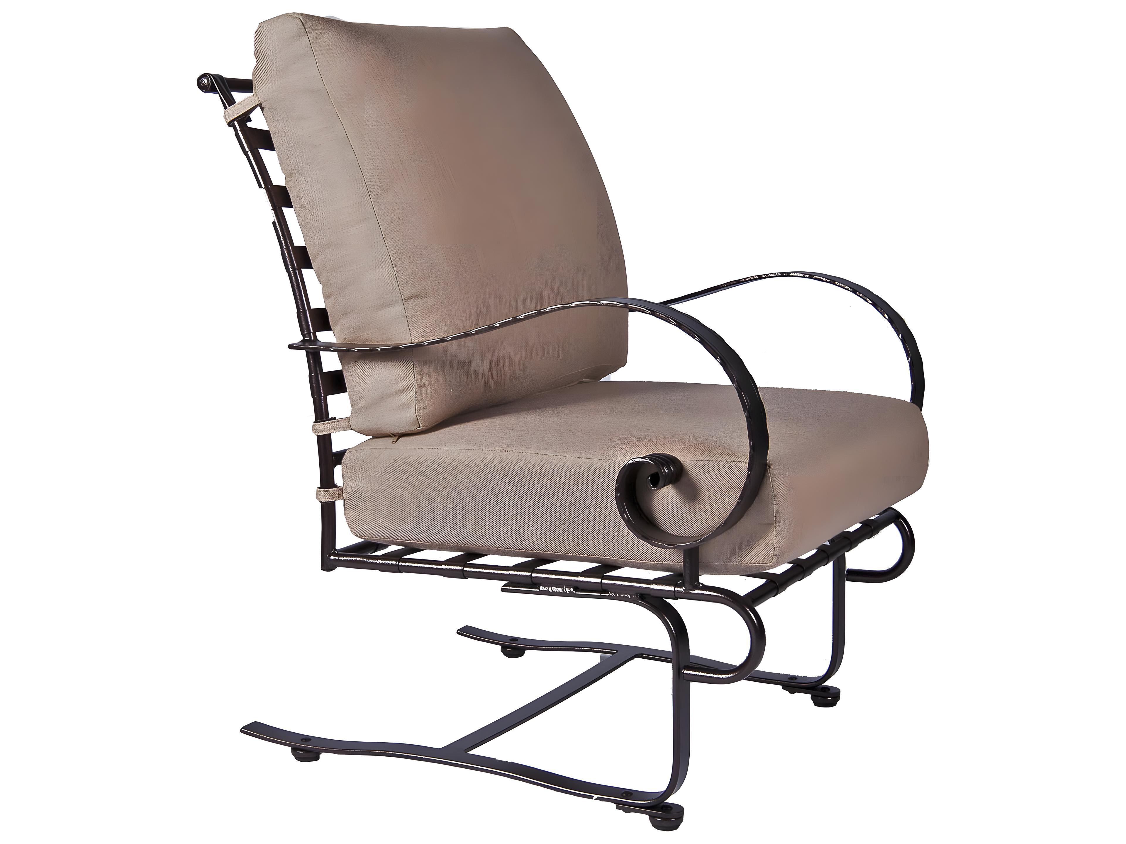 Wrought Iron Spring Base Patio Club Chair