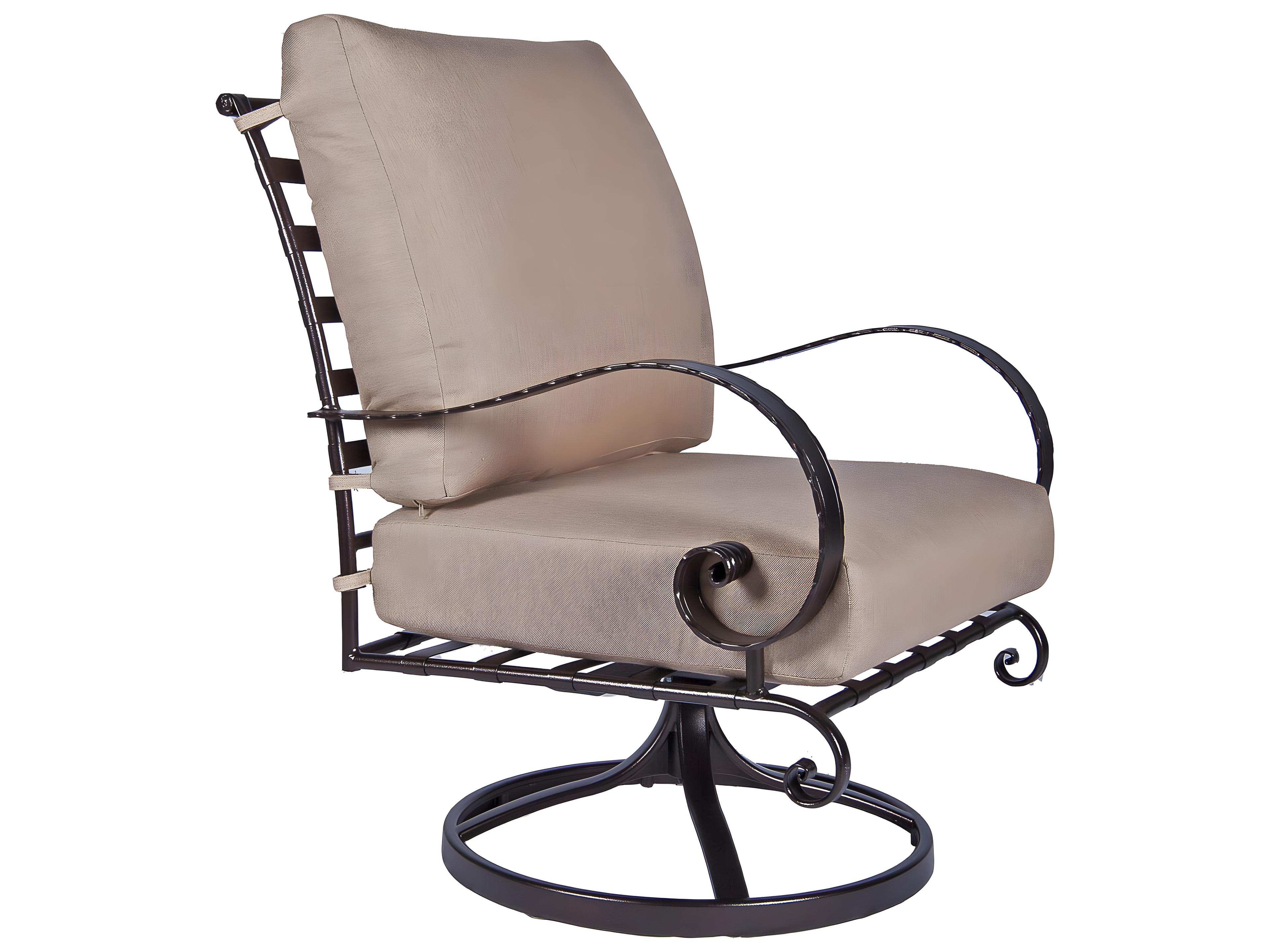 Classico Arms Wrought Iron Swivel Rocker Patio Lounge Chair