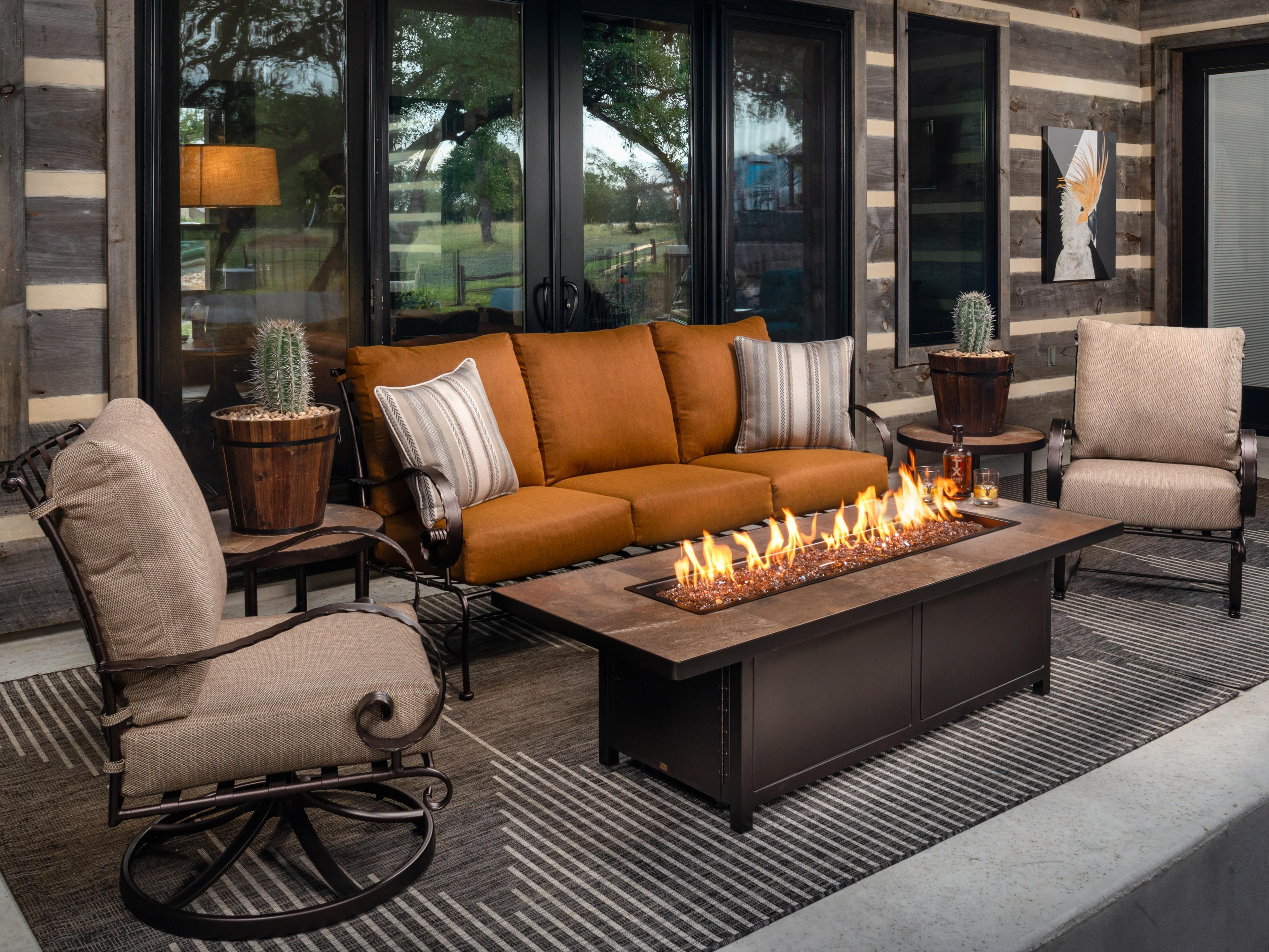 Classico Wide Arms Wrought Iron Cushion Lounge Set