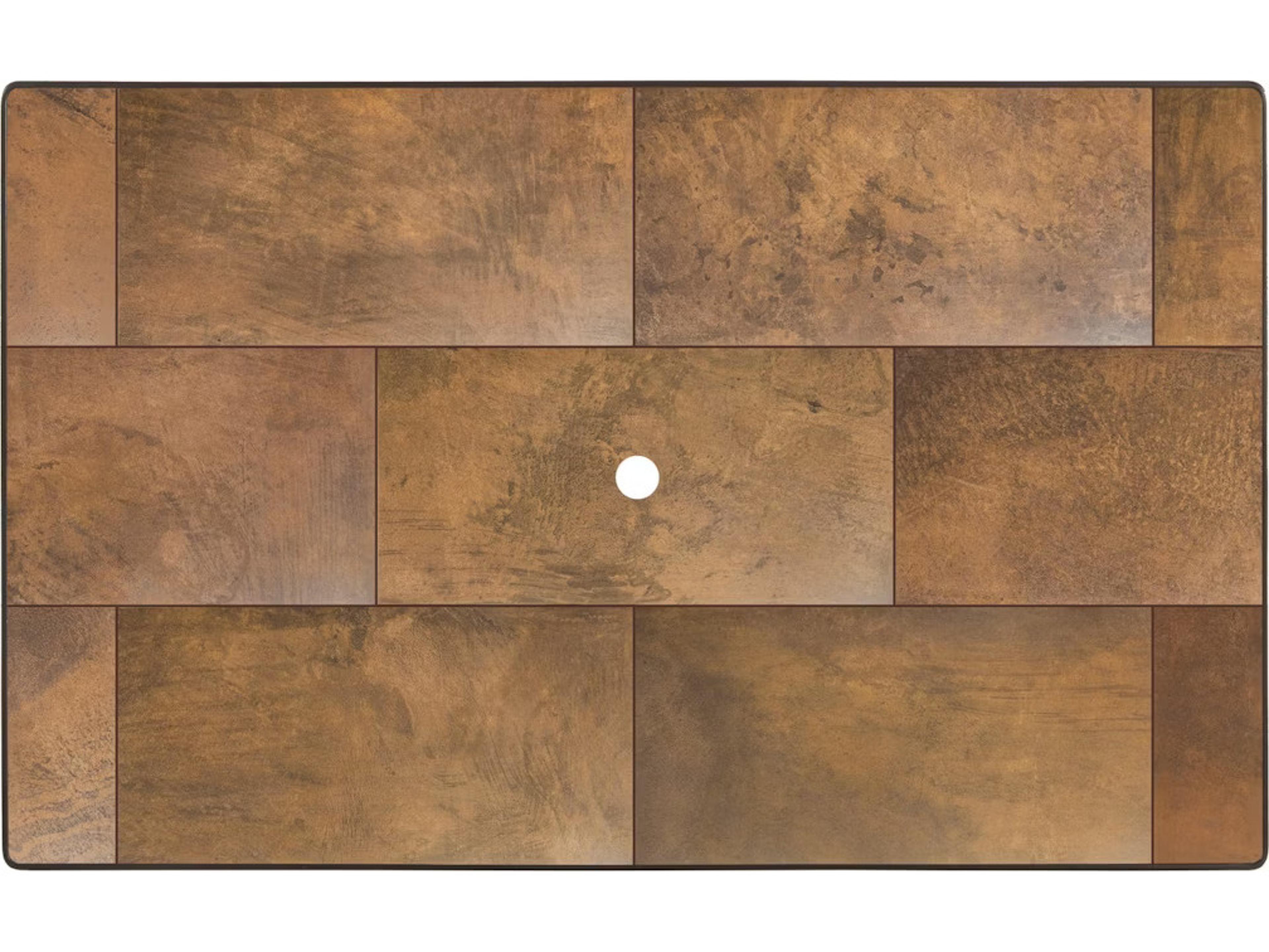 City Porcelain Rectangular Table Top with Aluminum Rim & Umbrella Hole