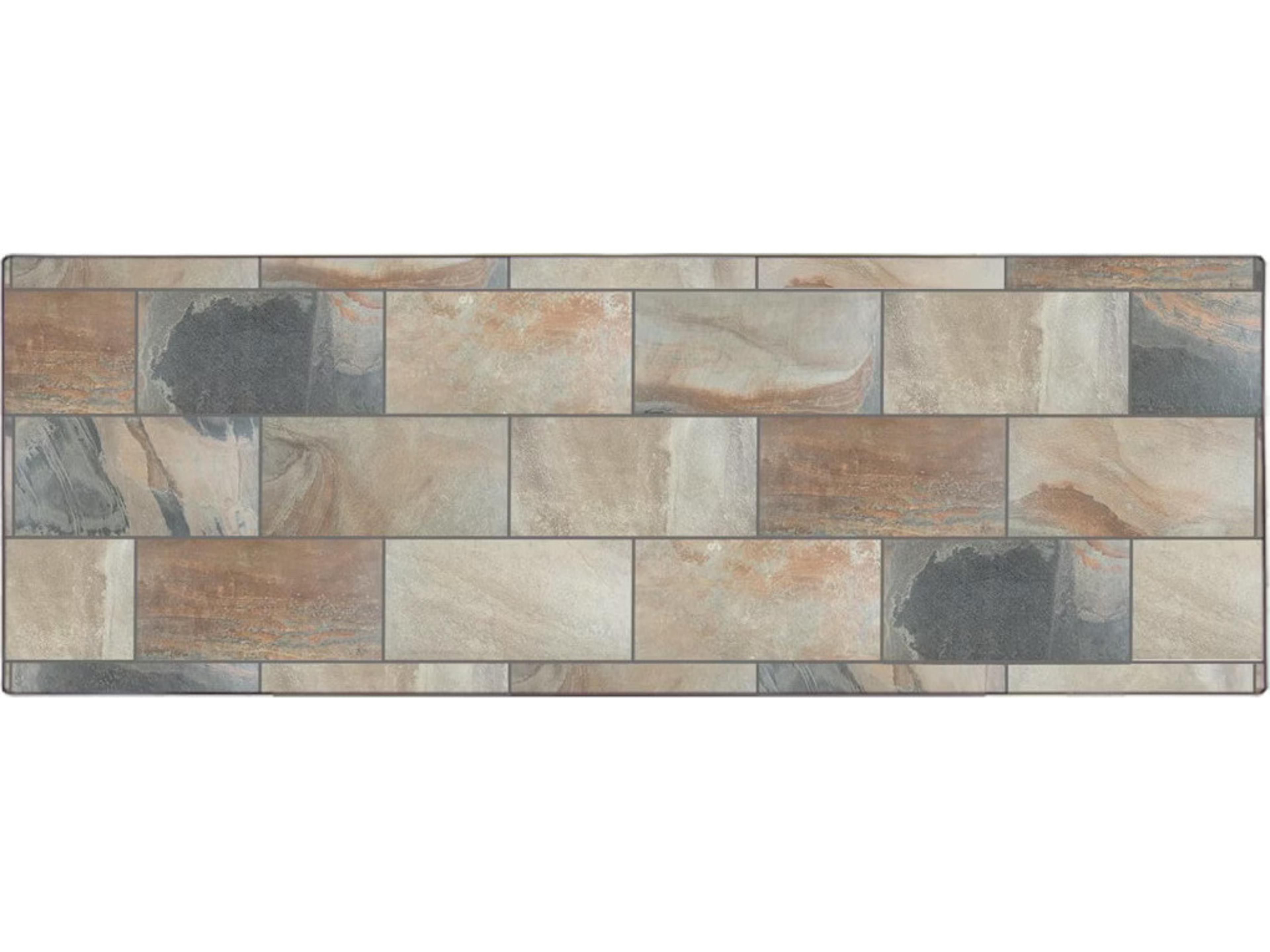 City Porcelain Rectangular Table Top with Aluminum Rim