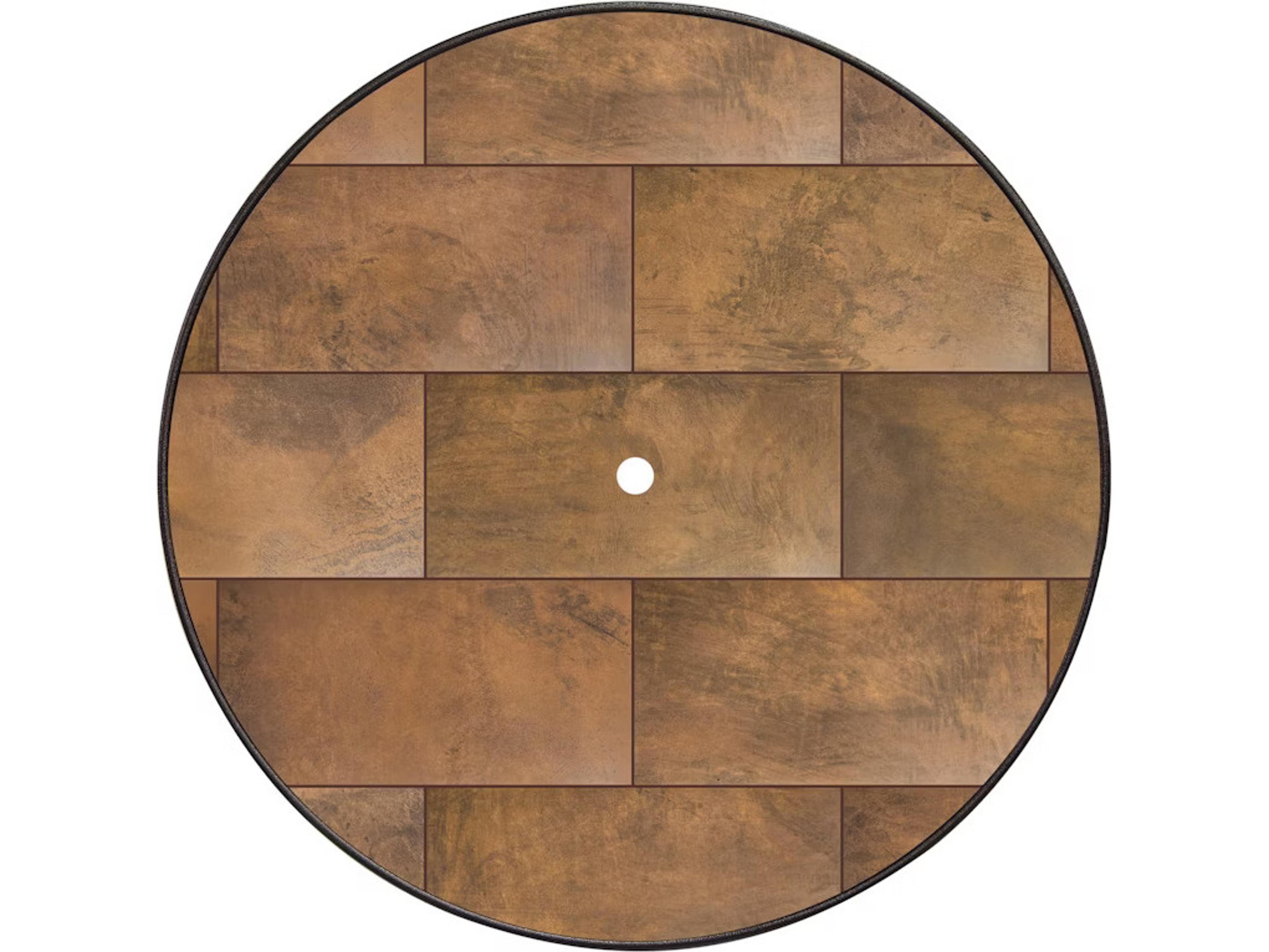 City Porcelain Round Table Top with Aluminum Rim & Umbrella Hole
