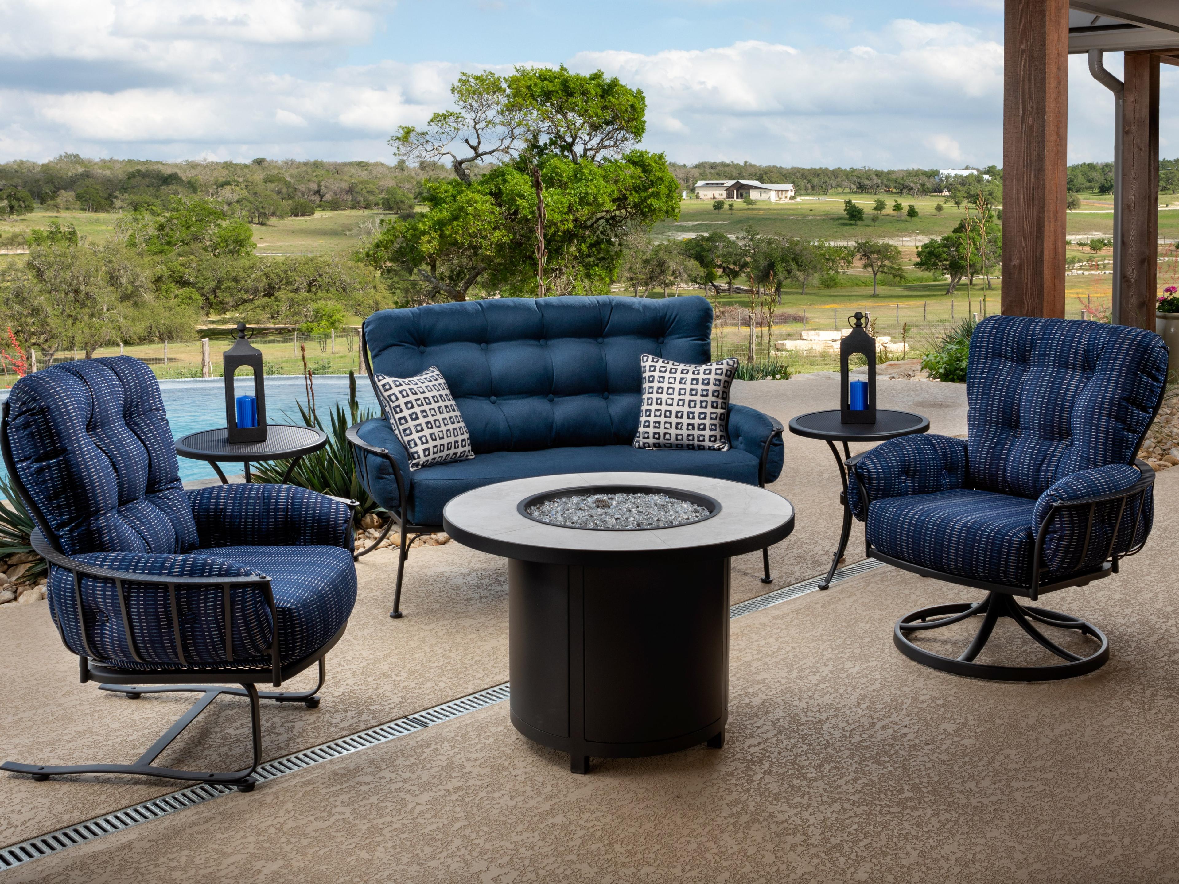 OW Lee Monterra Wrought Iron Cushion Lounge Set