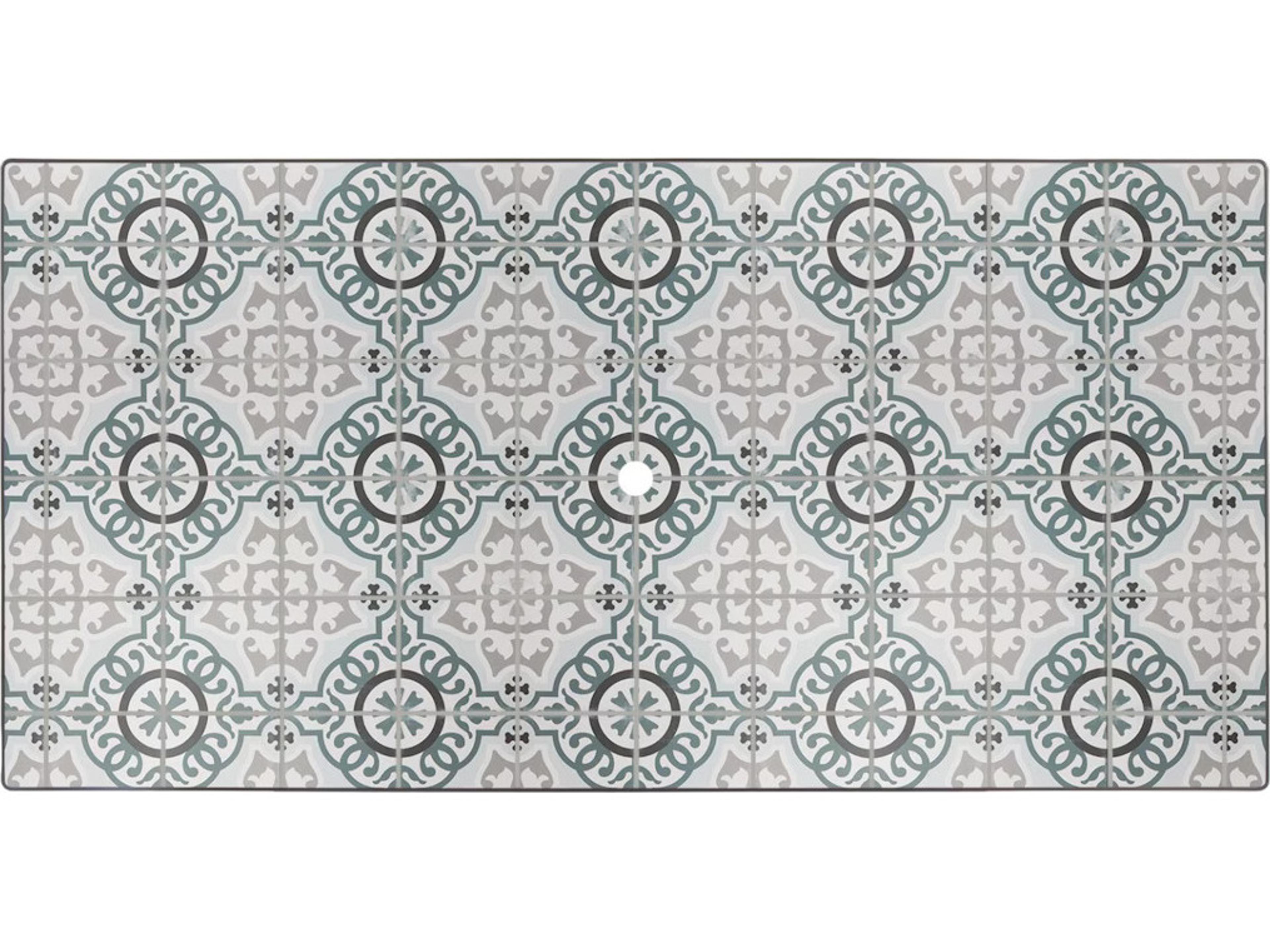 Valencia Porcelain Rectangular Table Top with Aluminum Rim & Umbrella Hole