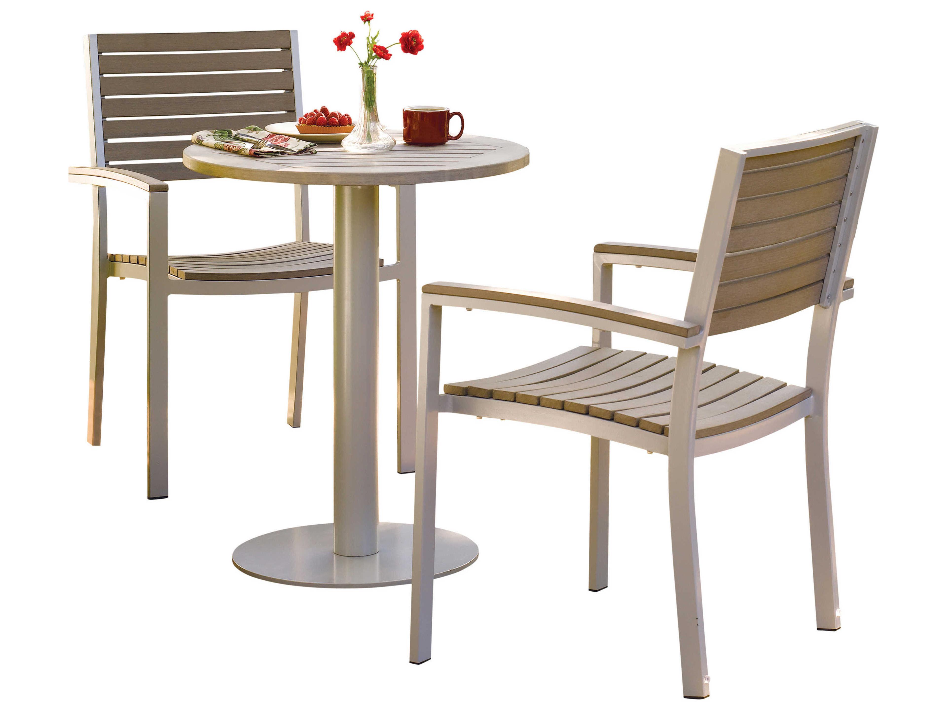 Oxford Garden Travira 3 Piece Table and Chair Aluminum Dining Set