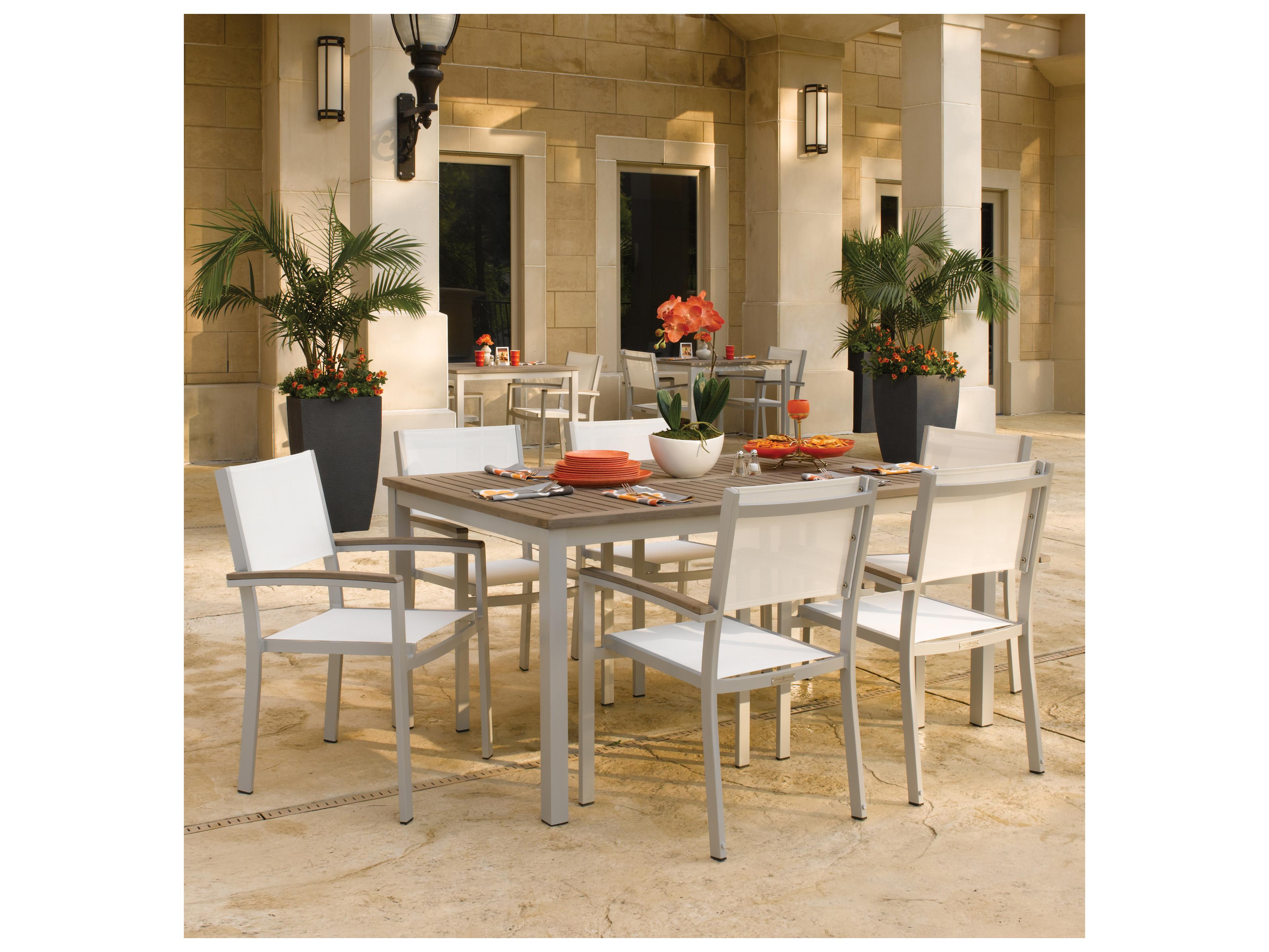 Travira Aluminum Flint 7 Piece Patio Dining Set with Natural Sling