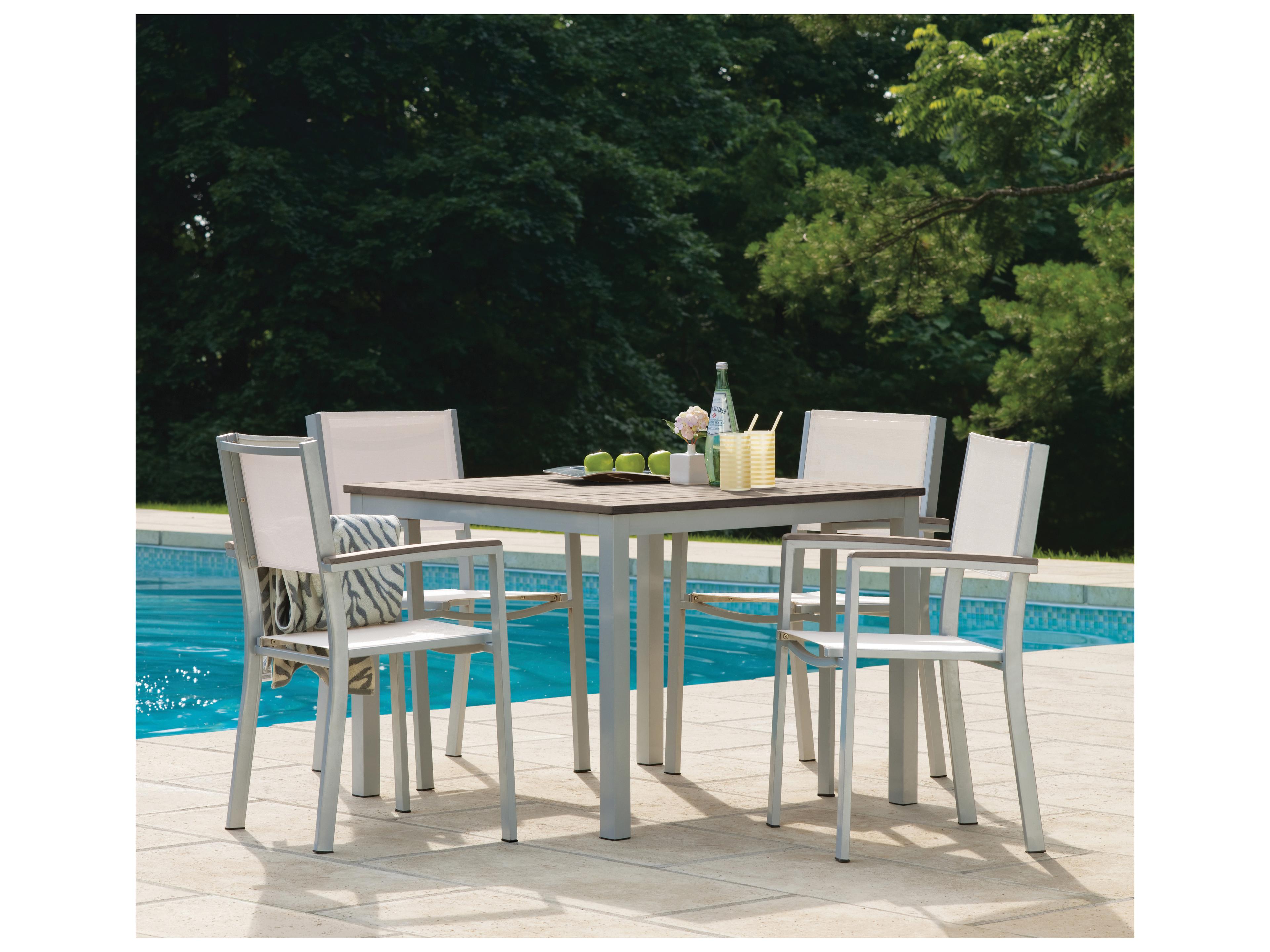 Travira Aluminum Flint 5 Piece Patio Dining Set with Natural Sling