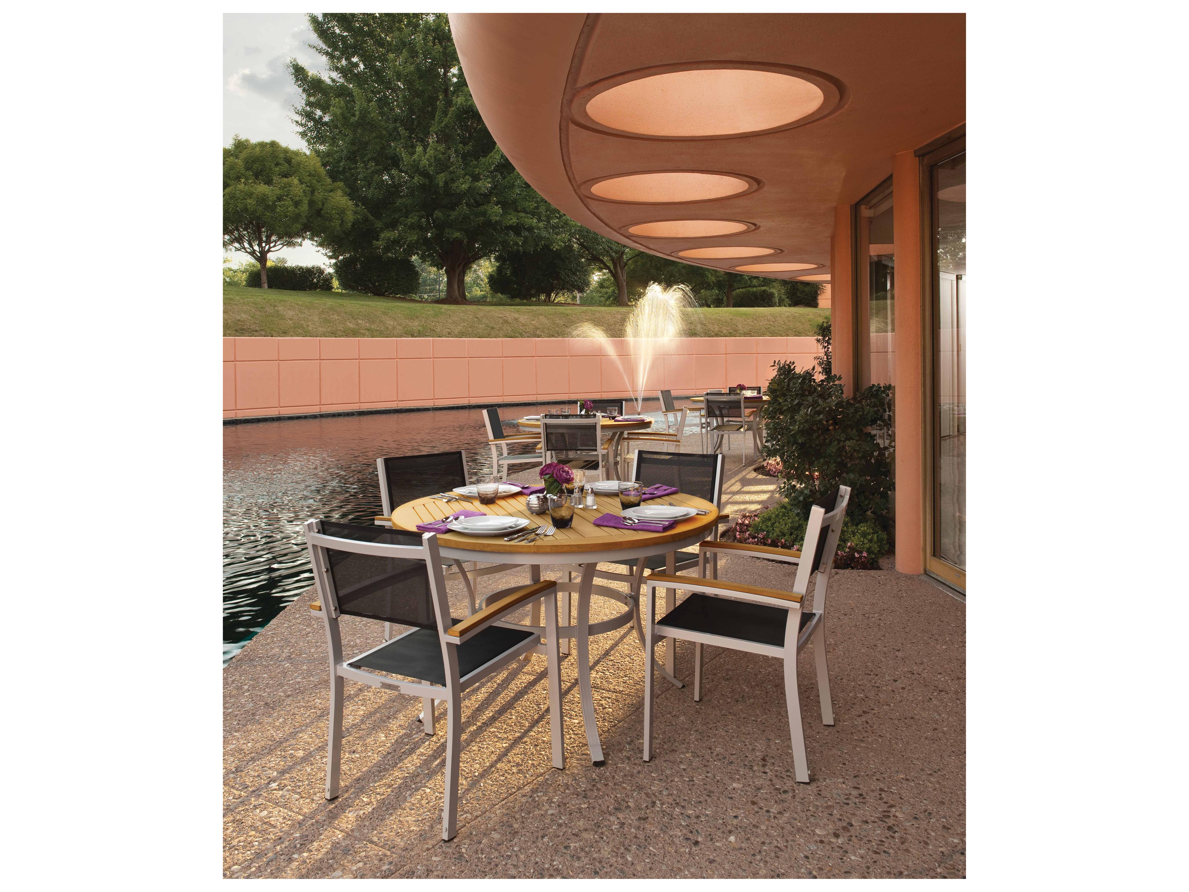 Travira Aluminum Flint 5 Piece Outdoor Dining Set with Black Sling