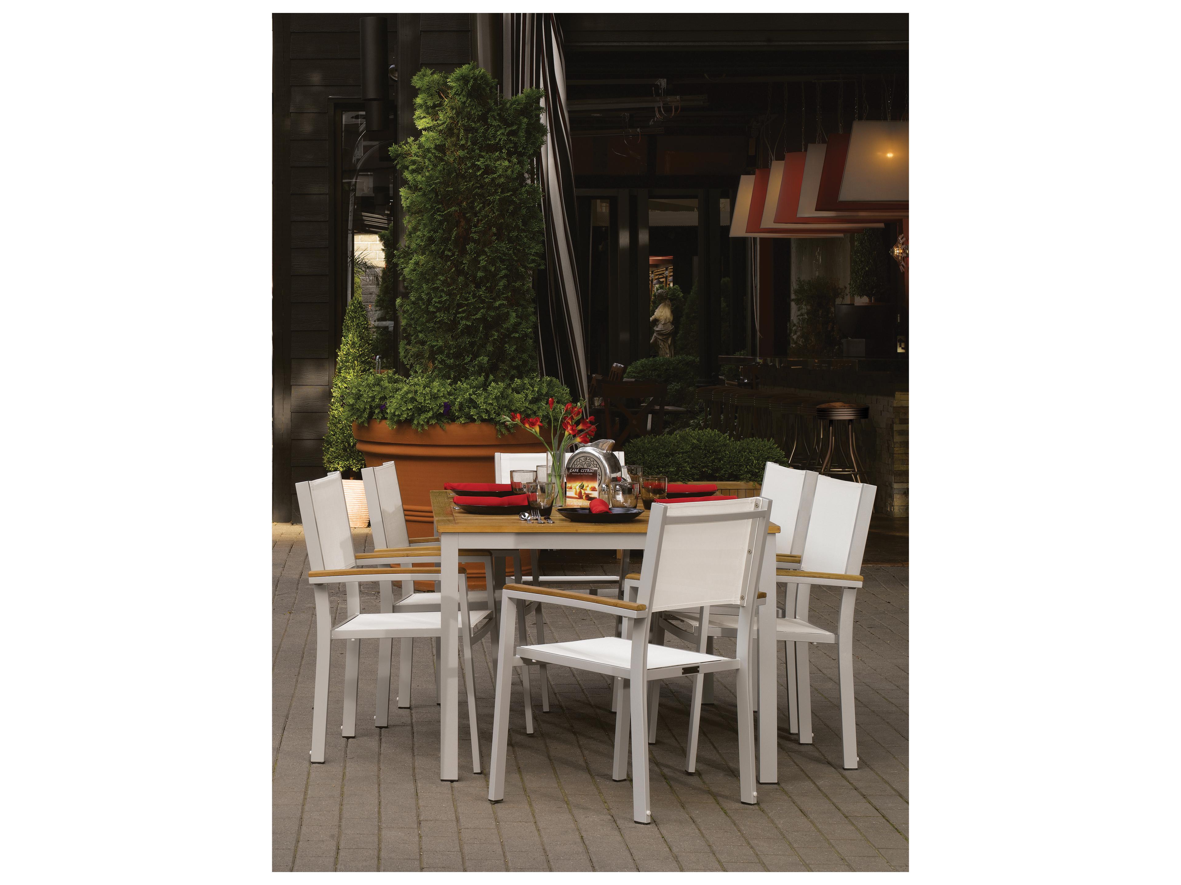 Travira Aluminum Flint 7 Piece Outdoor Patio Dining Set with Natural Sling