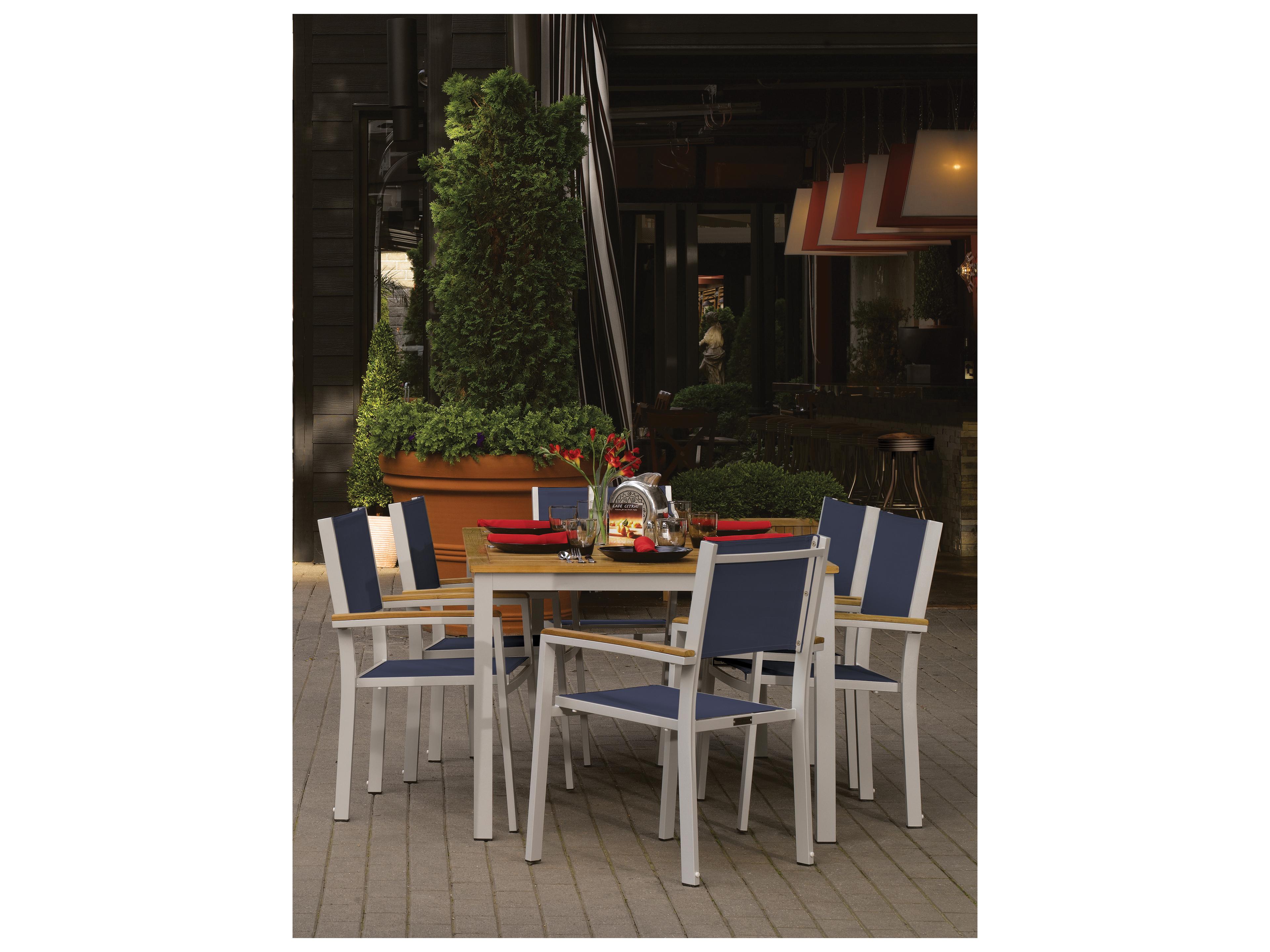 Travira Aluminum Flint 7 Piece Patio Dining Set with Ink Pen Sling