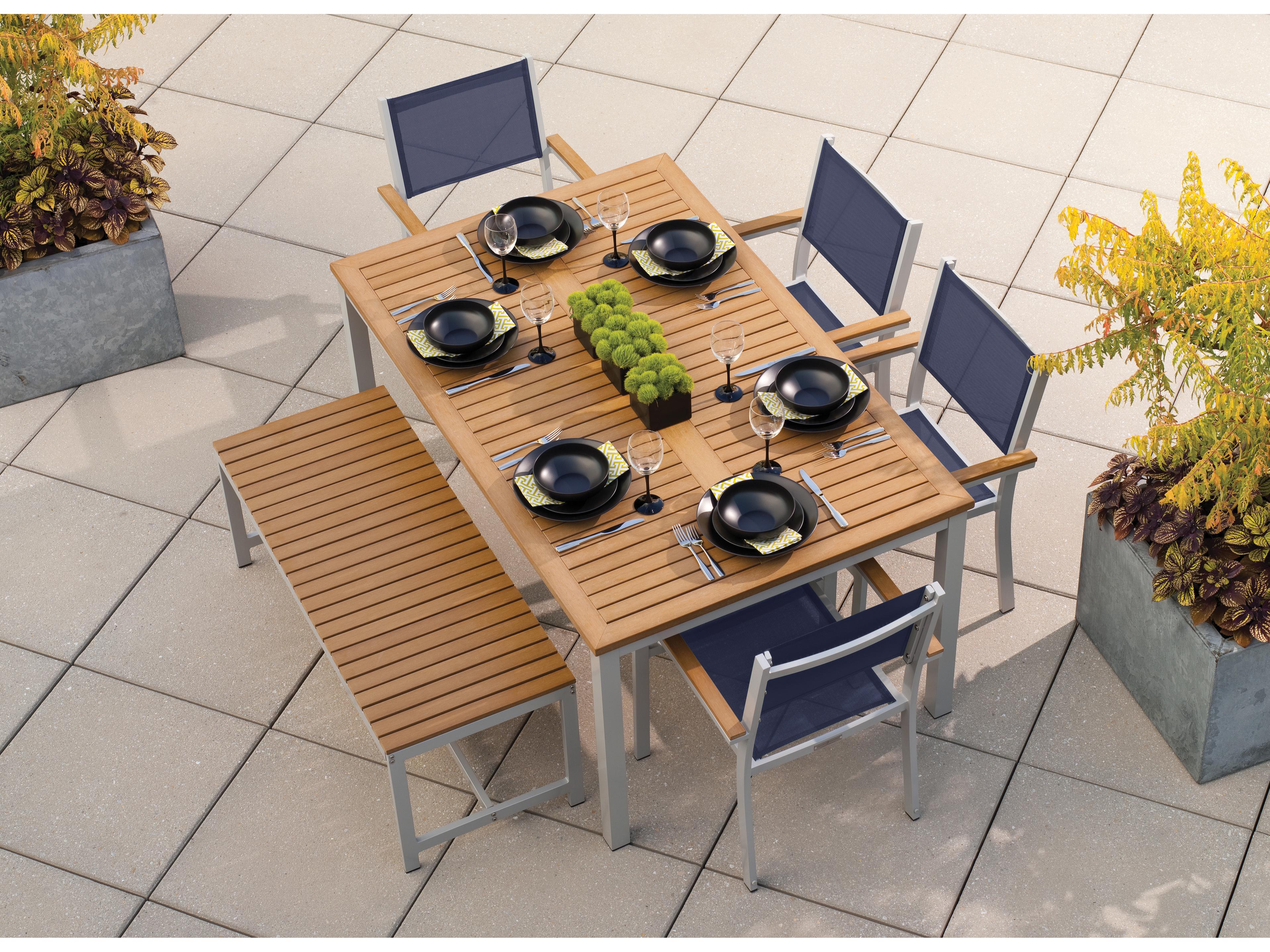 Travira Aluminum Flint 6 Piece Outdoor Patio Dining Set with Ink Pen Sling