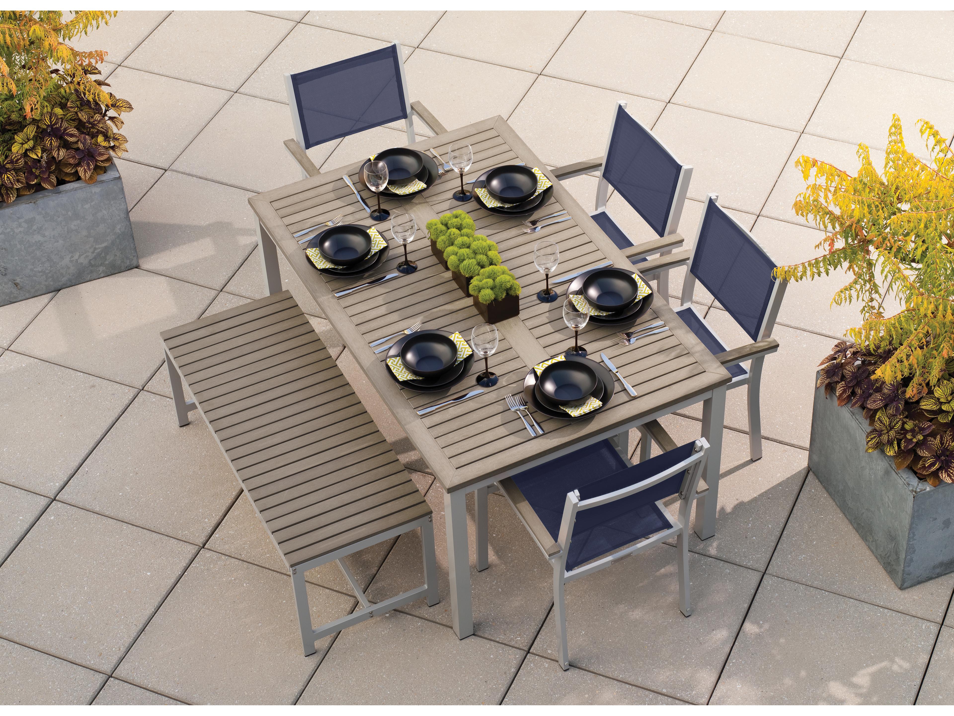 Travira Aluminum Flint 6 Piece Outdoor Dining Set with Ink Pen Sling