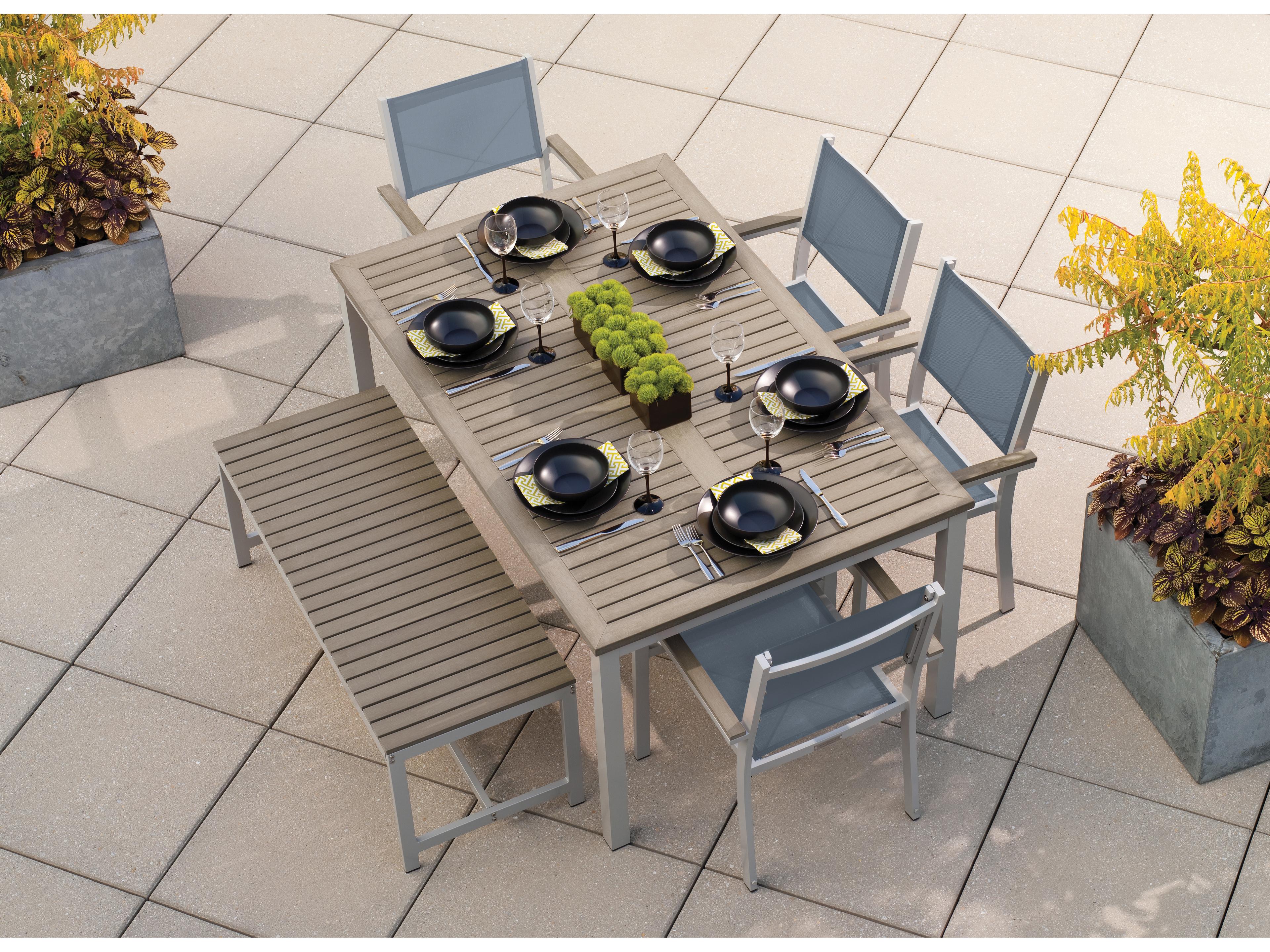 Travira Aluminum Flint 6 Piece Outdoor Dining Set with Titanium Sling