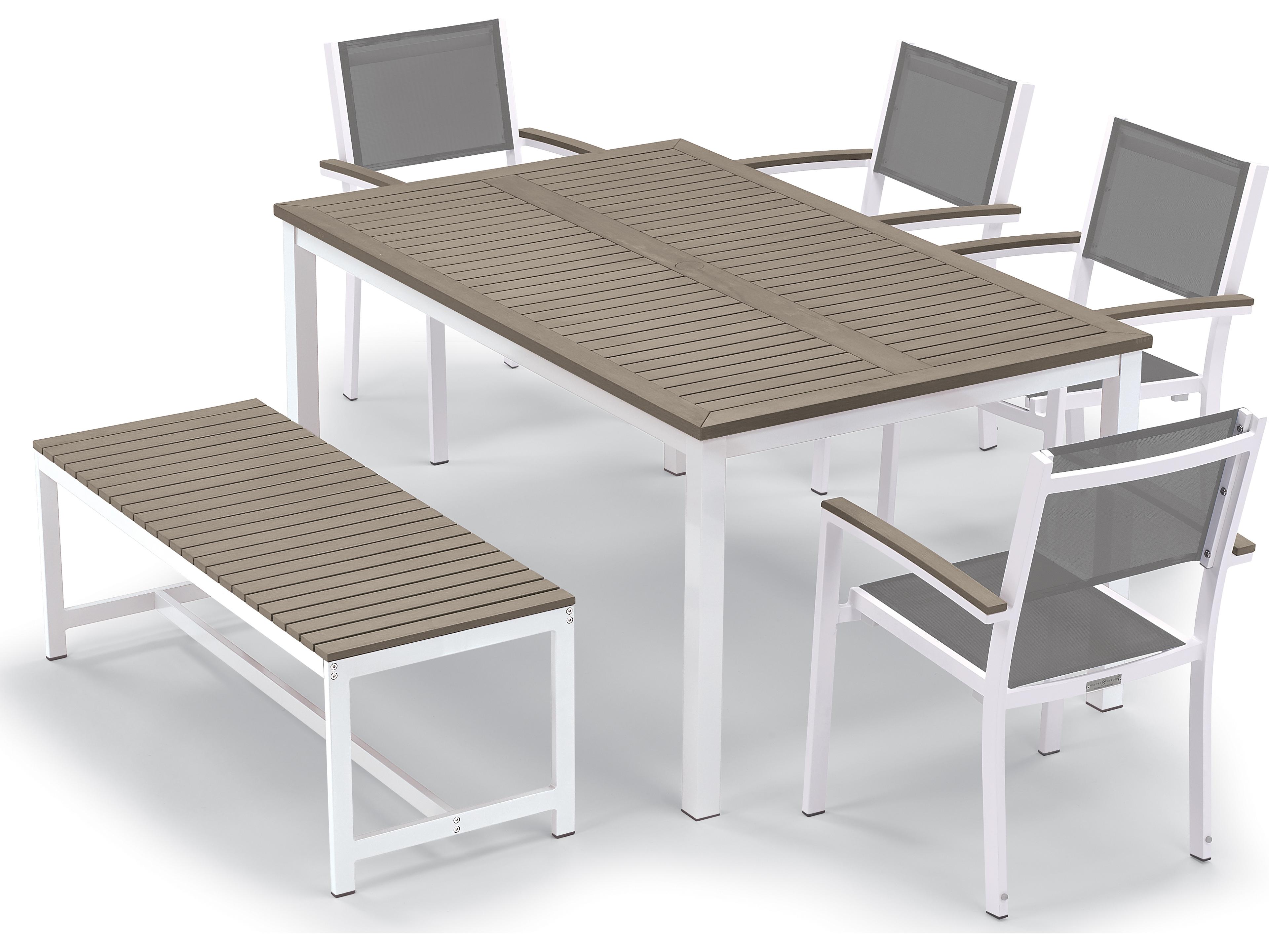 Travira Aluminum Chalk 6 Piece Patio Dining Set with Titanium Sling