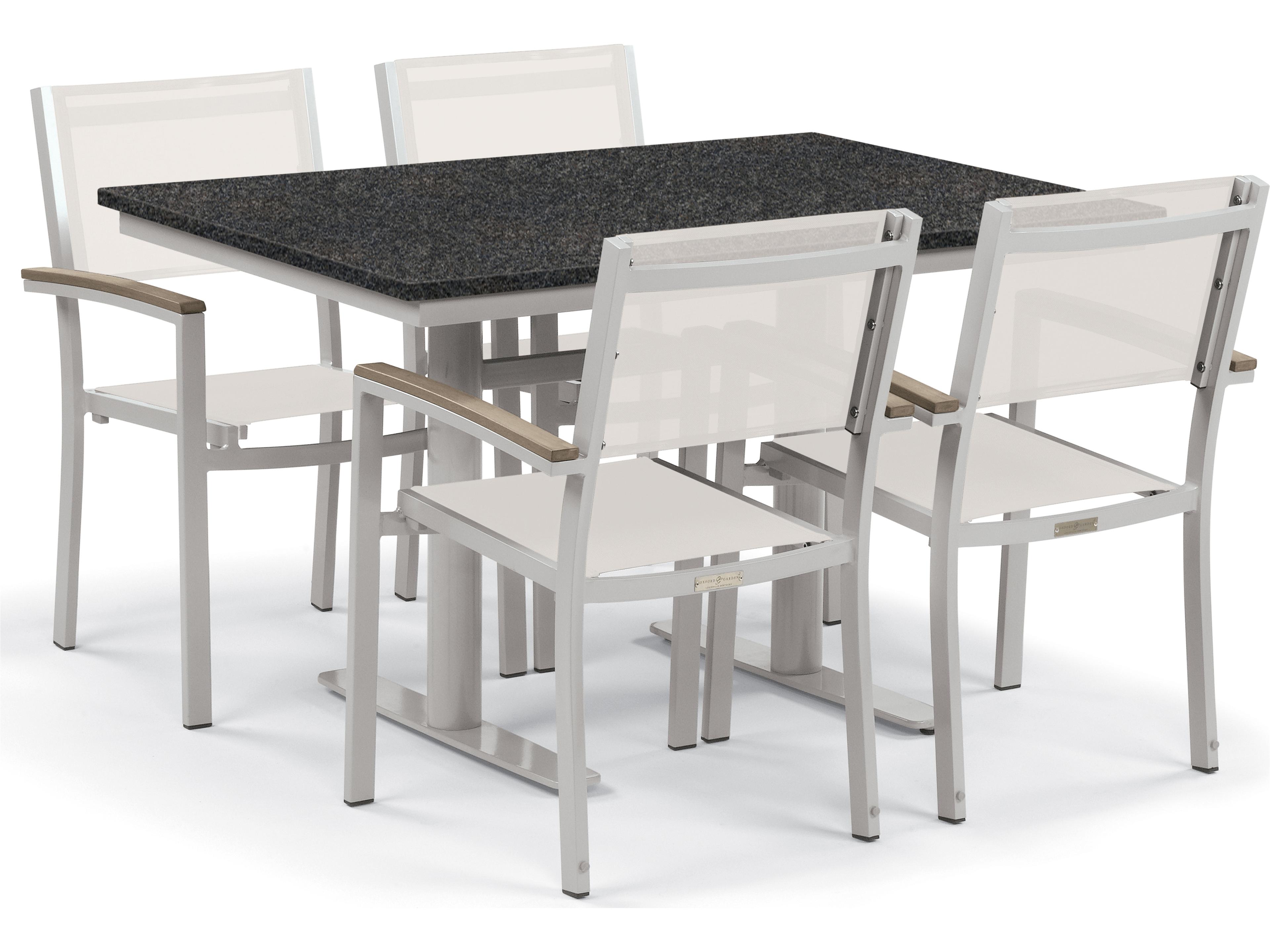 Travira Aluminum Flint 5 Piece Bistro Set with Natural Sling