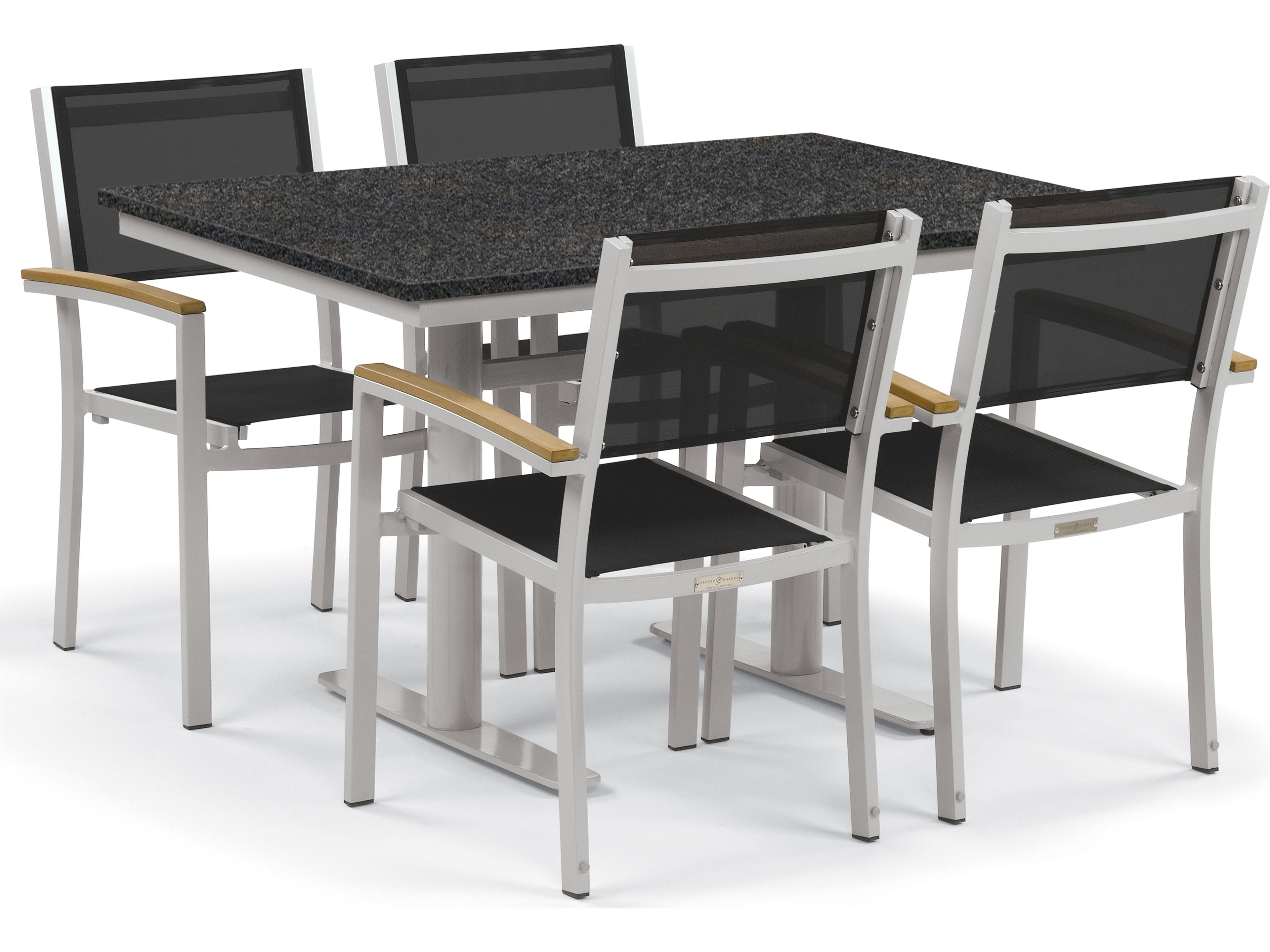 Travira Aluminum Flint 5 Piece Bistro Set with Black Sling