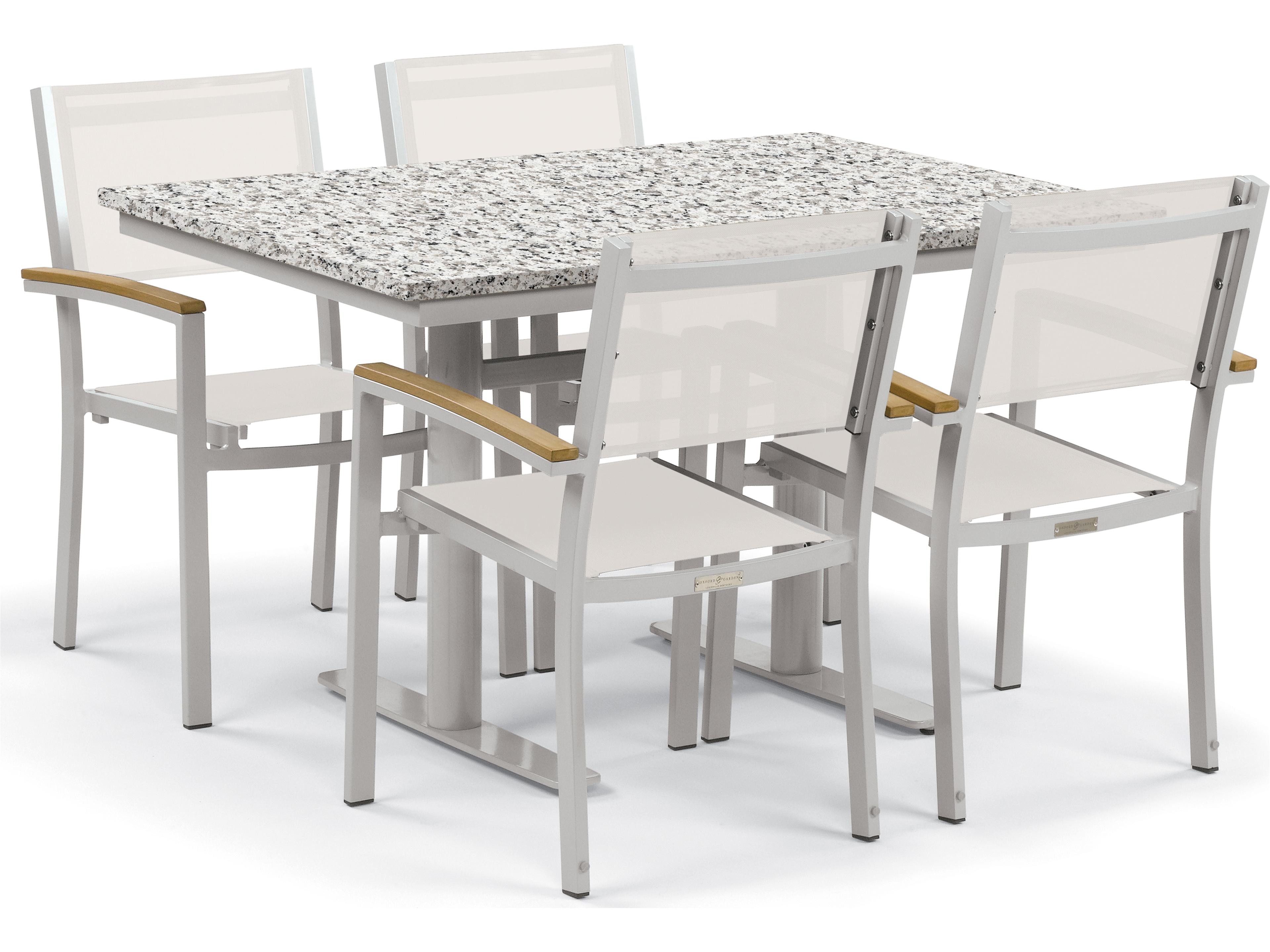 Travira Aluminum Flint 5 Piece Bistro Set with Natural Sling