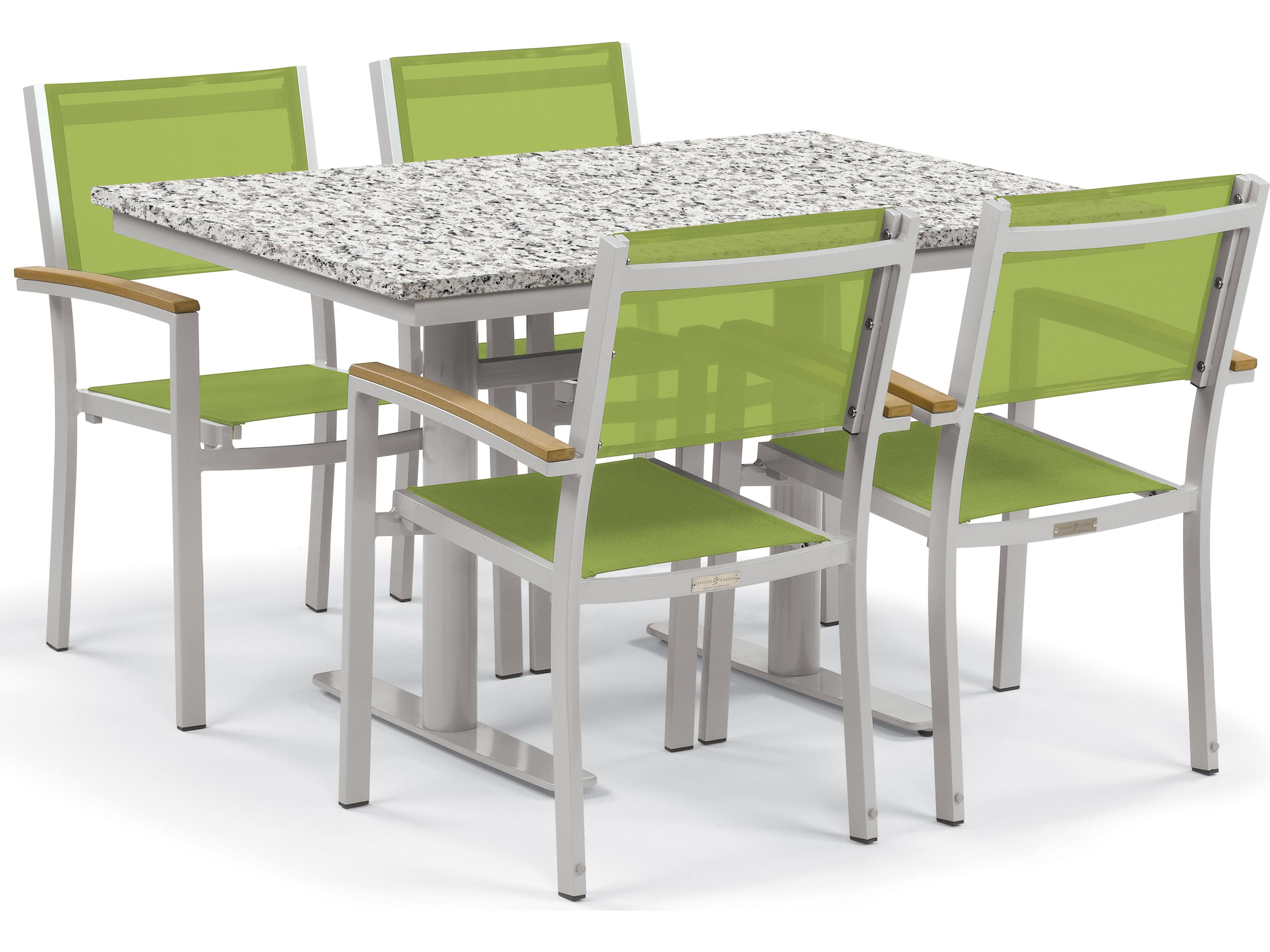Travira Aluminum Flint 5 Piece Bistro Set with Go Green Sling