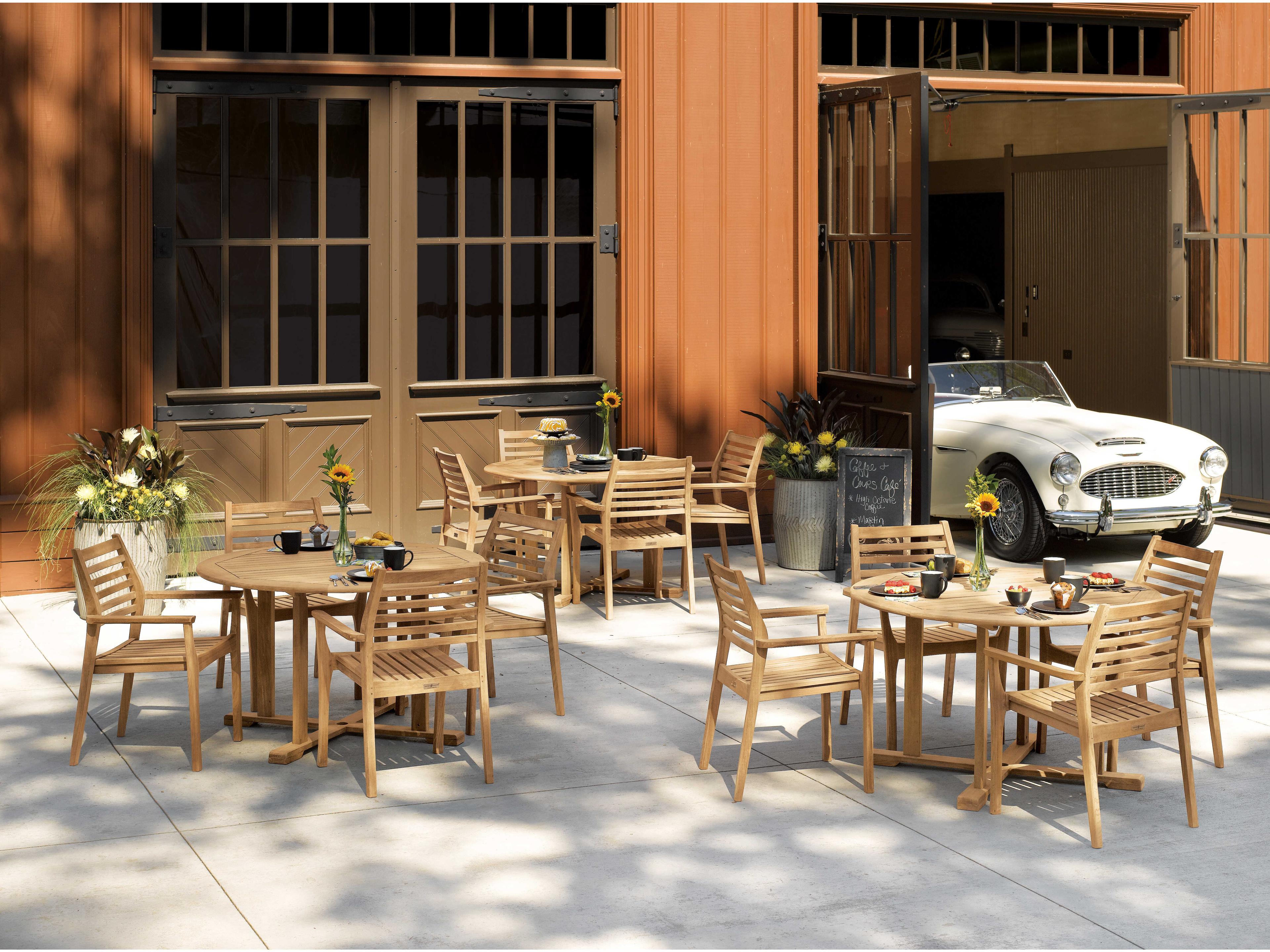 Mera 5 Piece Dining Table and Stacking Armchair Wood Dining Set