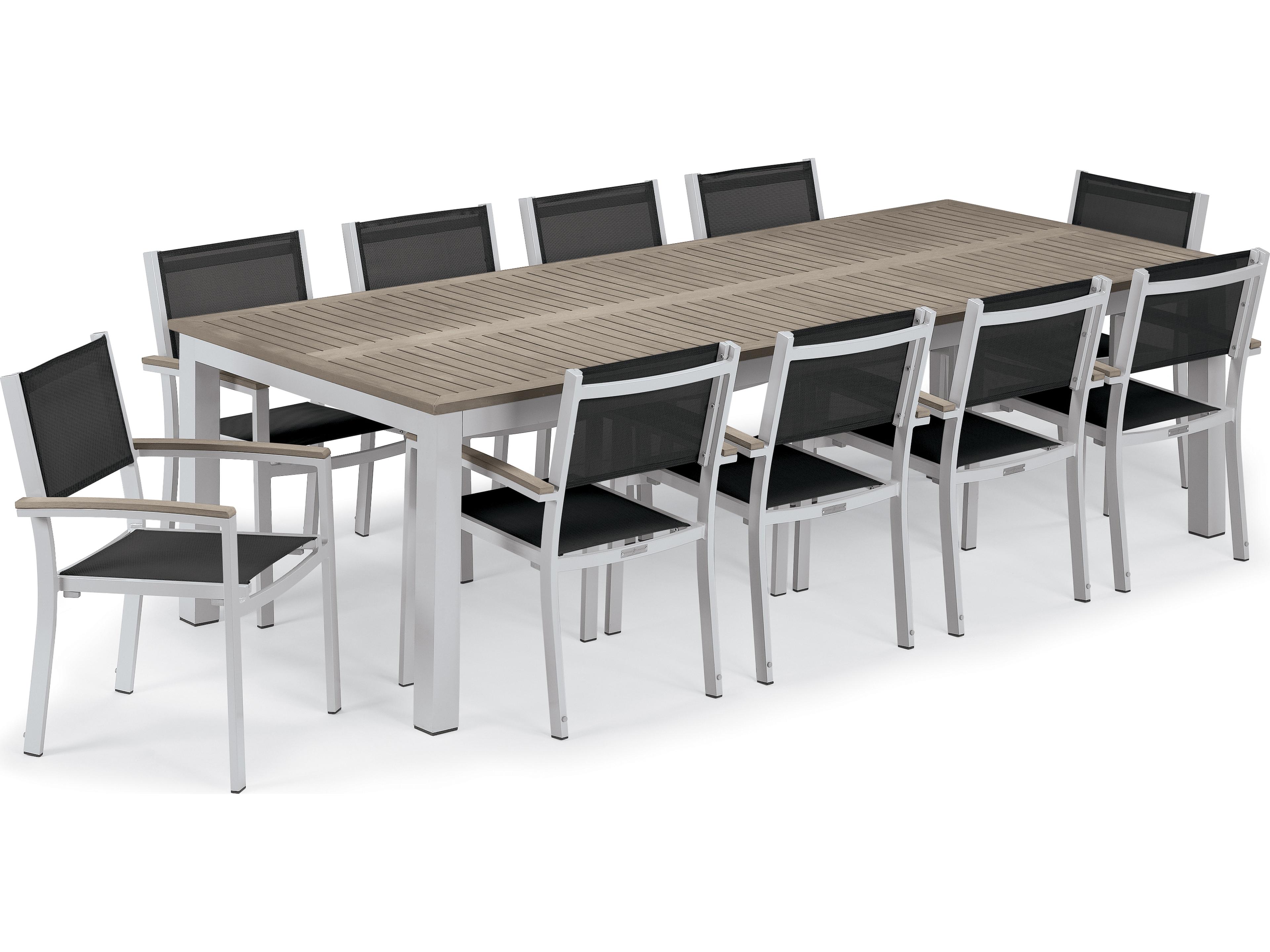 Travira Aluminum Flint 11 Piece Outdoor Patio Dining Set with Black Sling