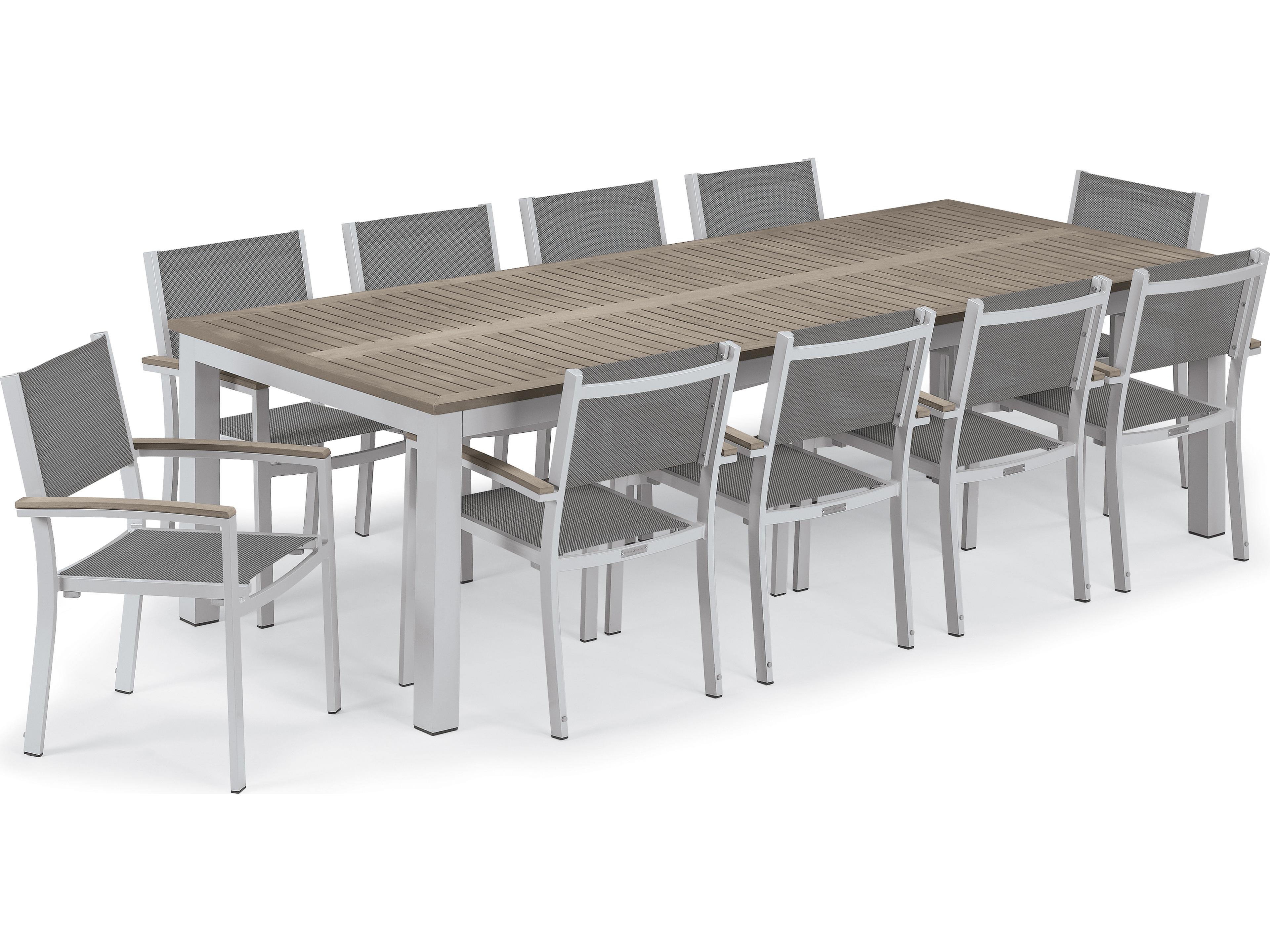 Travira Aluminum Flint 11 Piece Patio Dining Set with Titanium Sling
