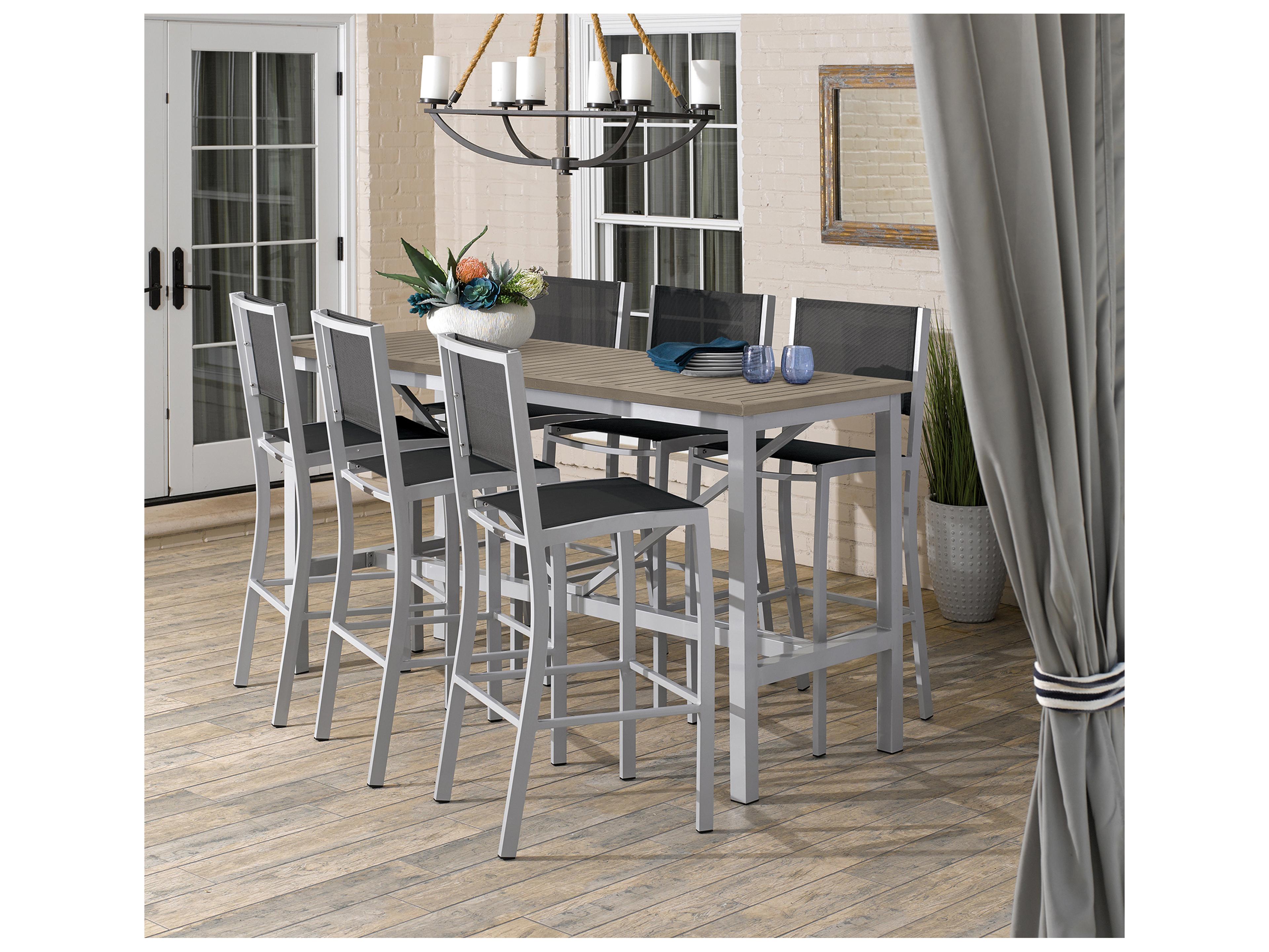 Oxford Garden Travira Aluminum Flint 7 Piece Bar Set with Black Sling