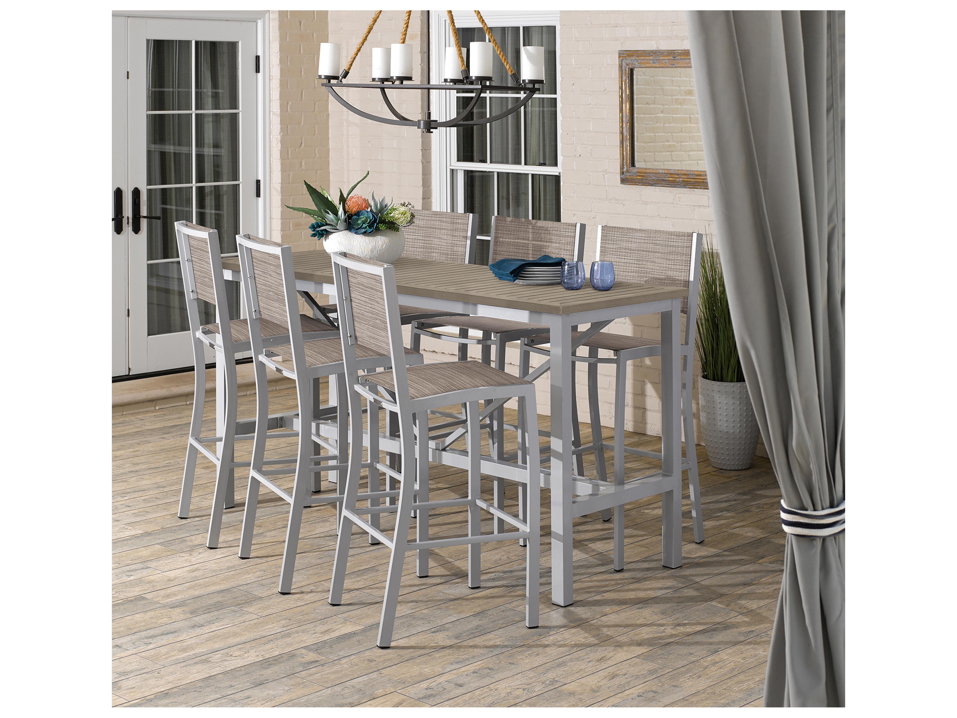 Oxford Garden Travira Aluminum Flint 7 Piece Bar Set with Bellows Sling