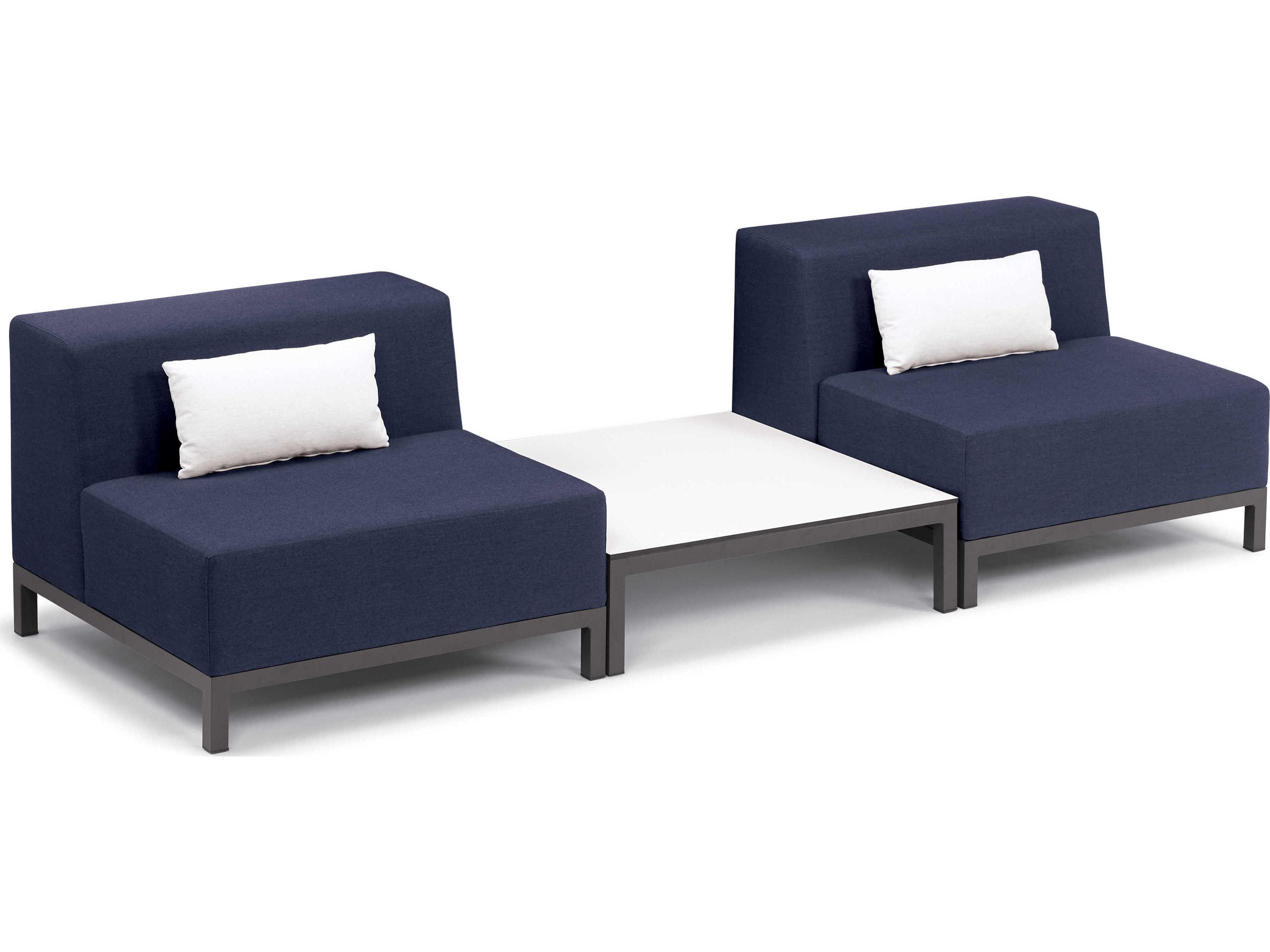 Koral 3 Piece Modular Aluminum Cushion Lounge Set