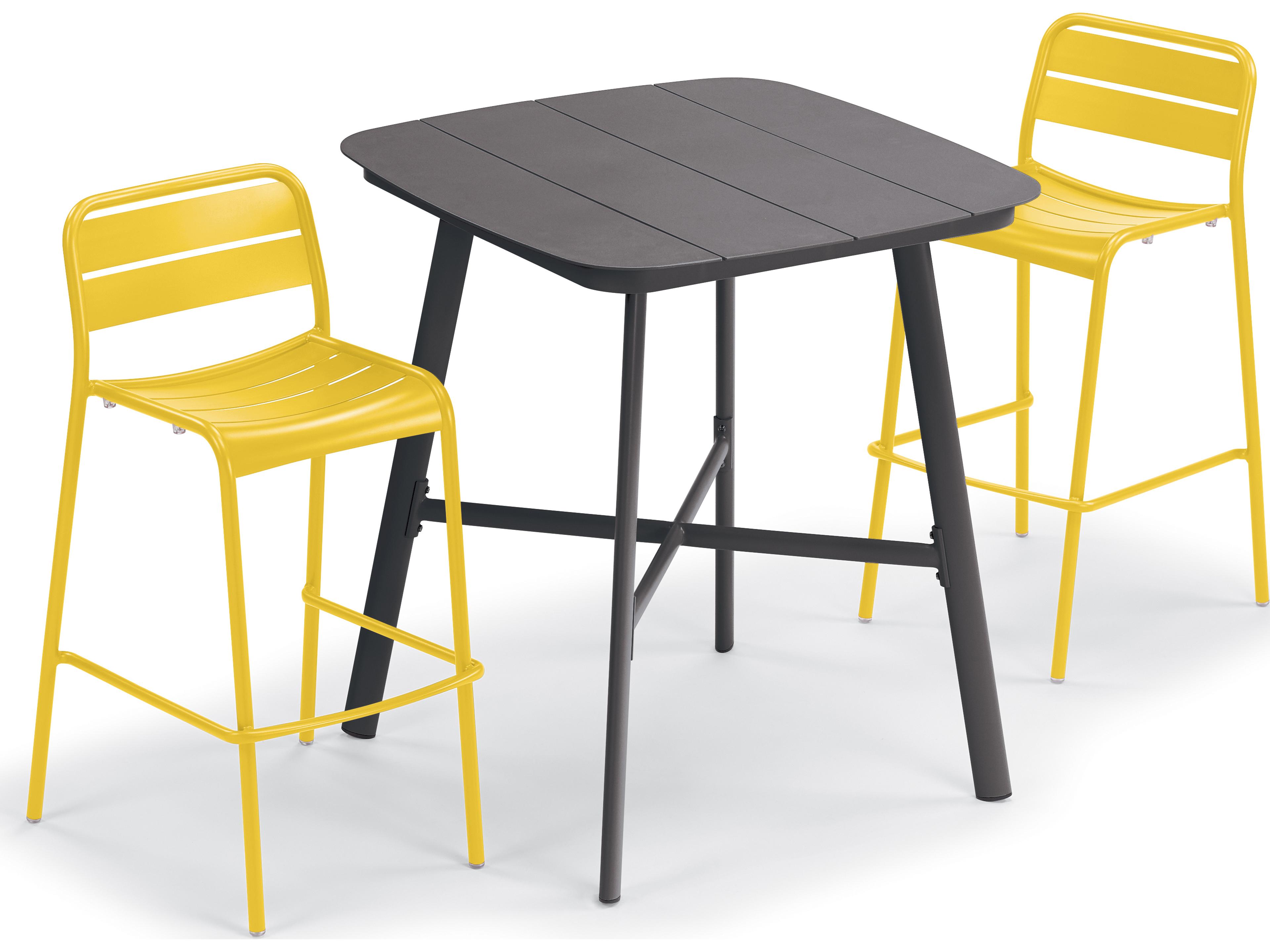 Kapri Aluminum Carbon/Saffron 3 Piece Bar Set