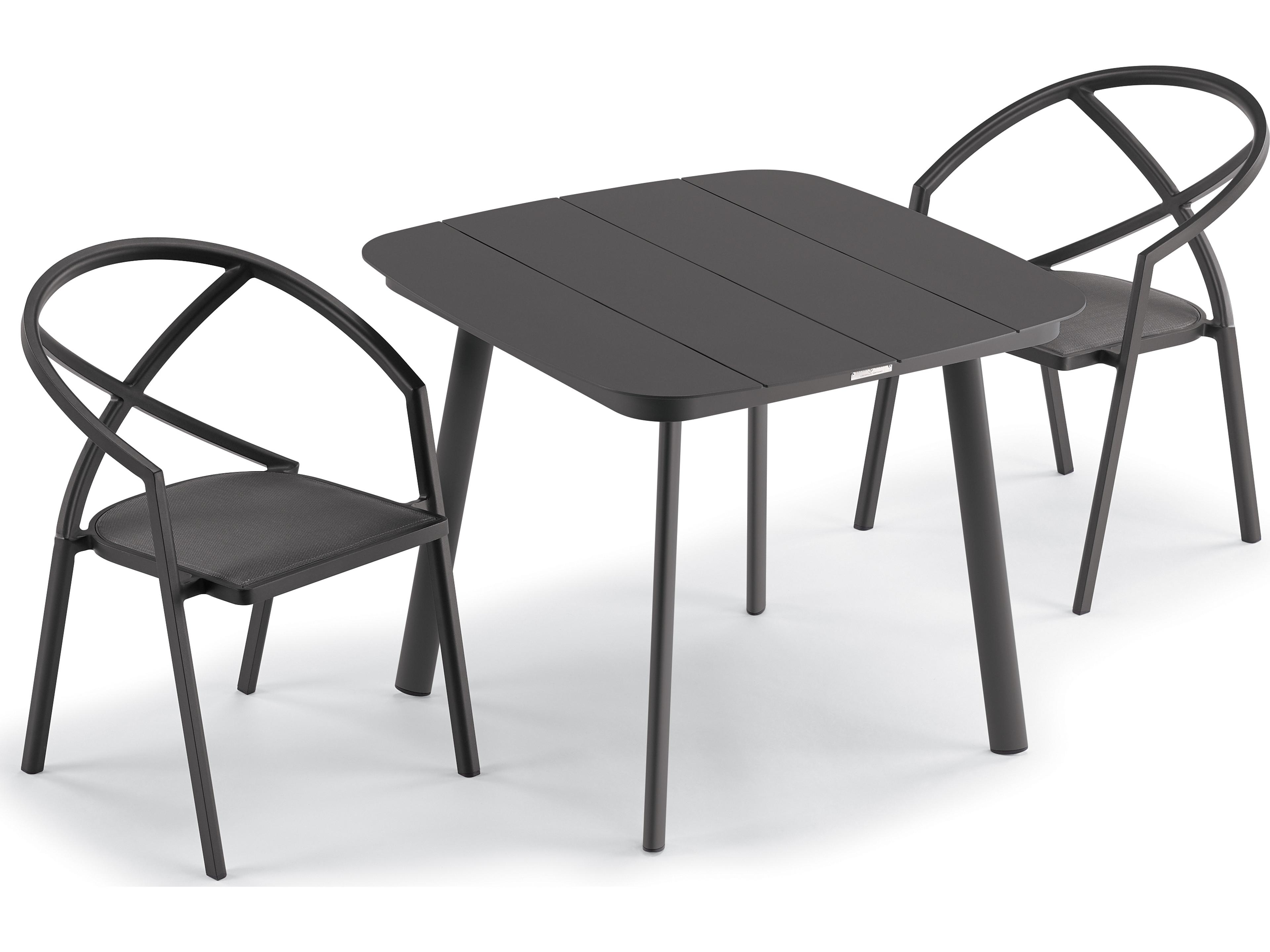Azal Aluminum Carbon 3 Piece Outdoor Dining Set