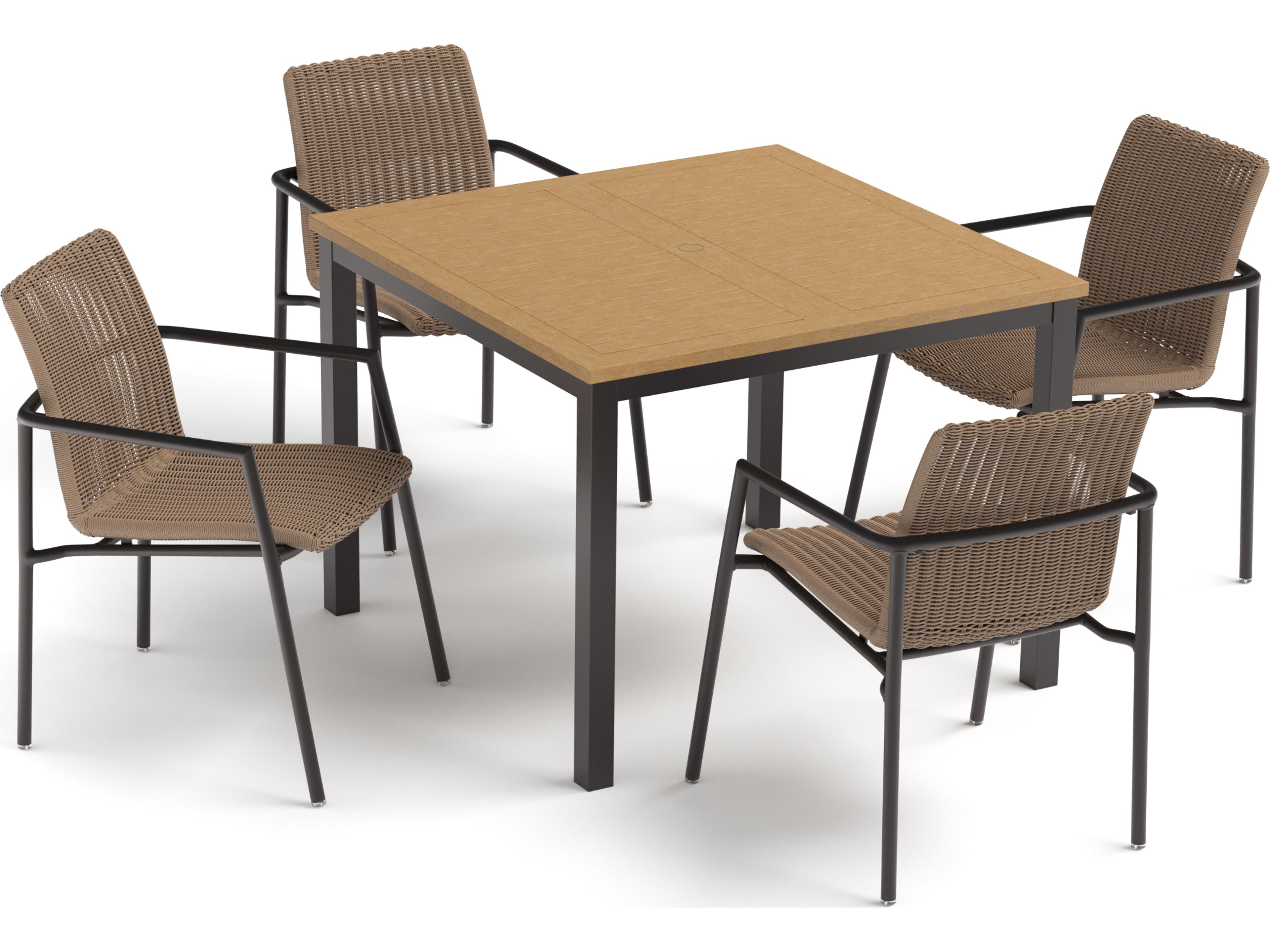 Orso Wicker Sand 5 Piece Outdoor Patio Dining Set