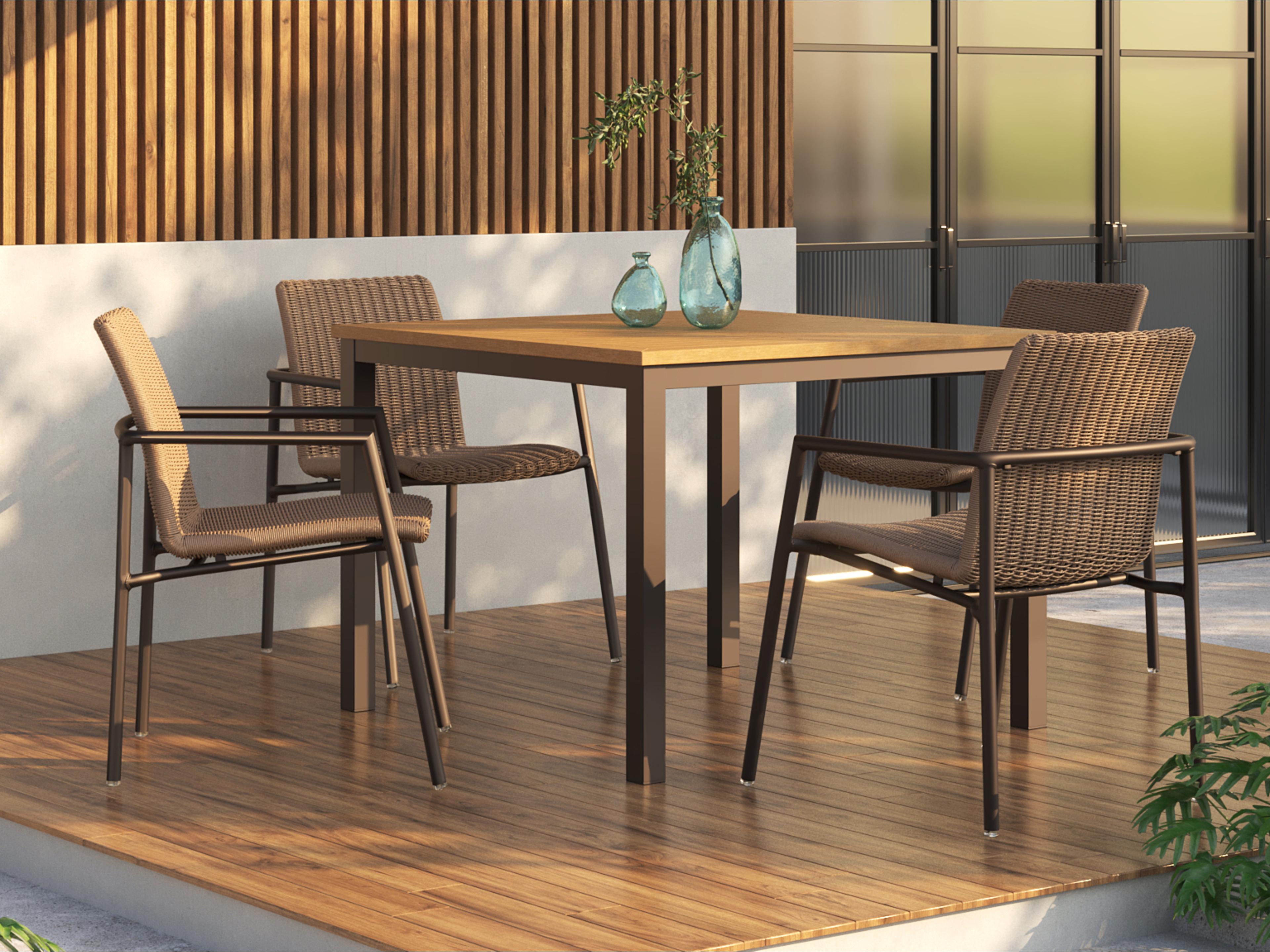 Oxford Garden Orso Wicker Sand 5 Piece Outdoor Patio Dining Set