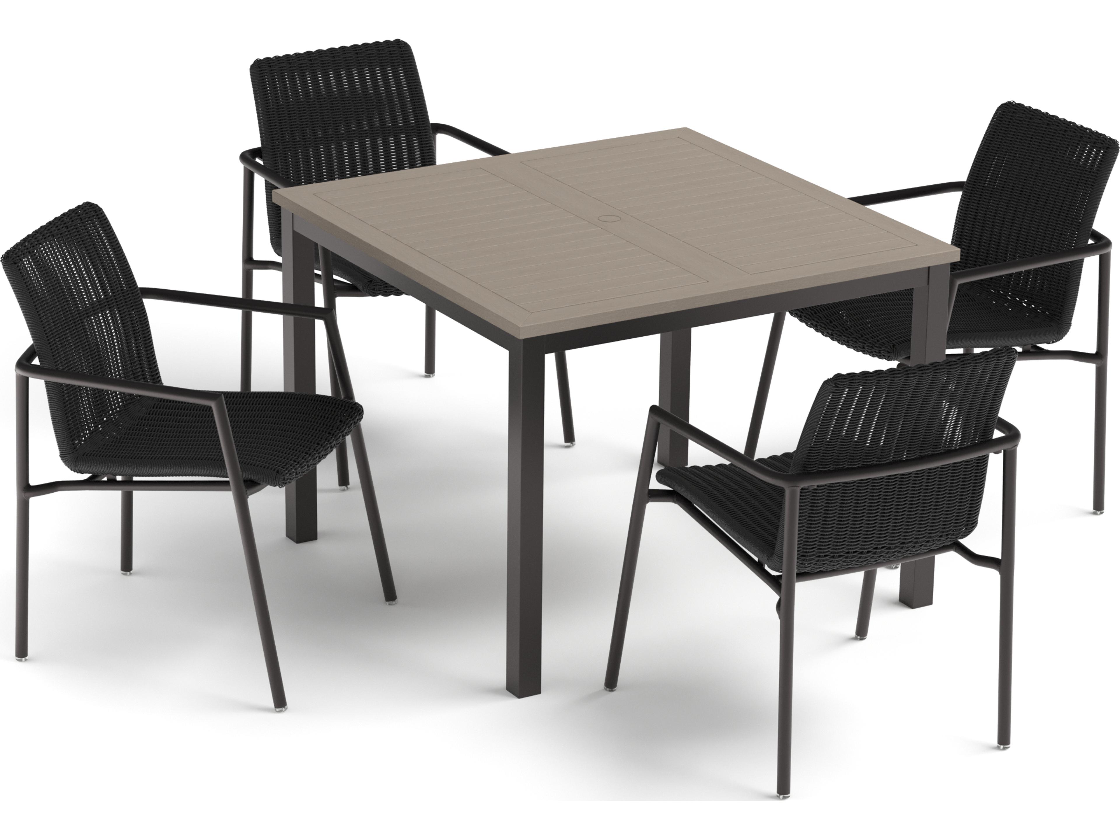 Orso Wicker Shadow 5 Piece Outdoor Dining Set