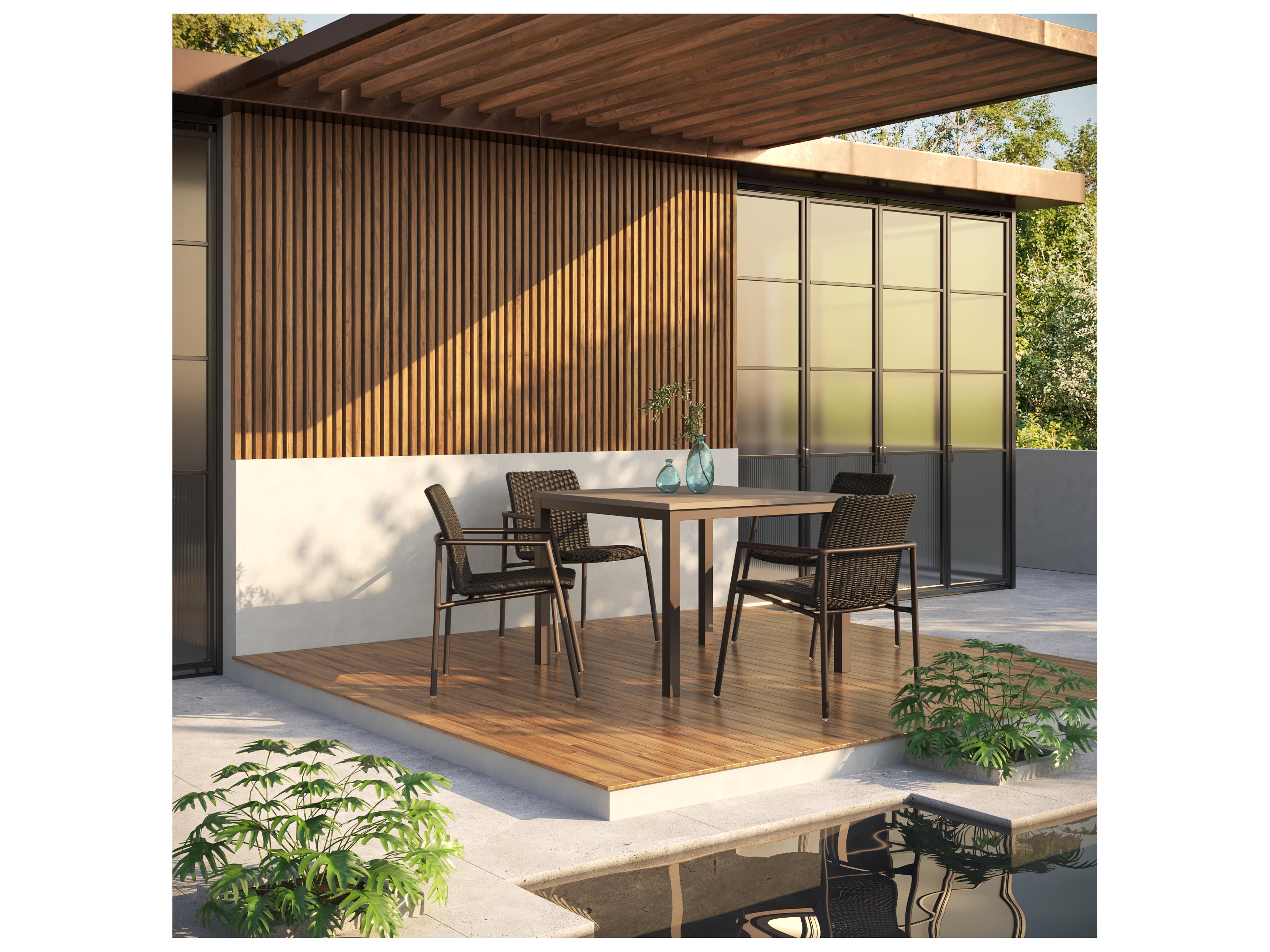 Oxford Garden Orso Wicker Shadow 5 Piece Outdoor Dining Set