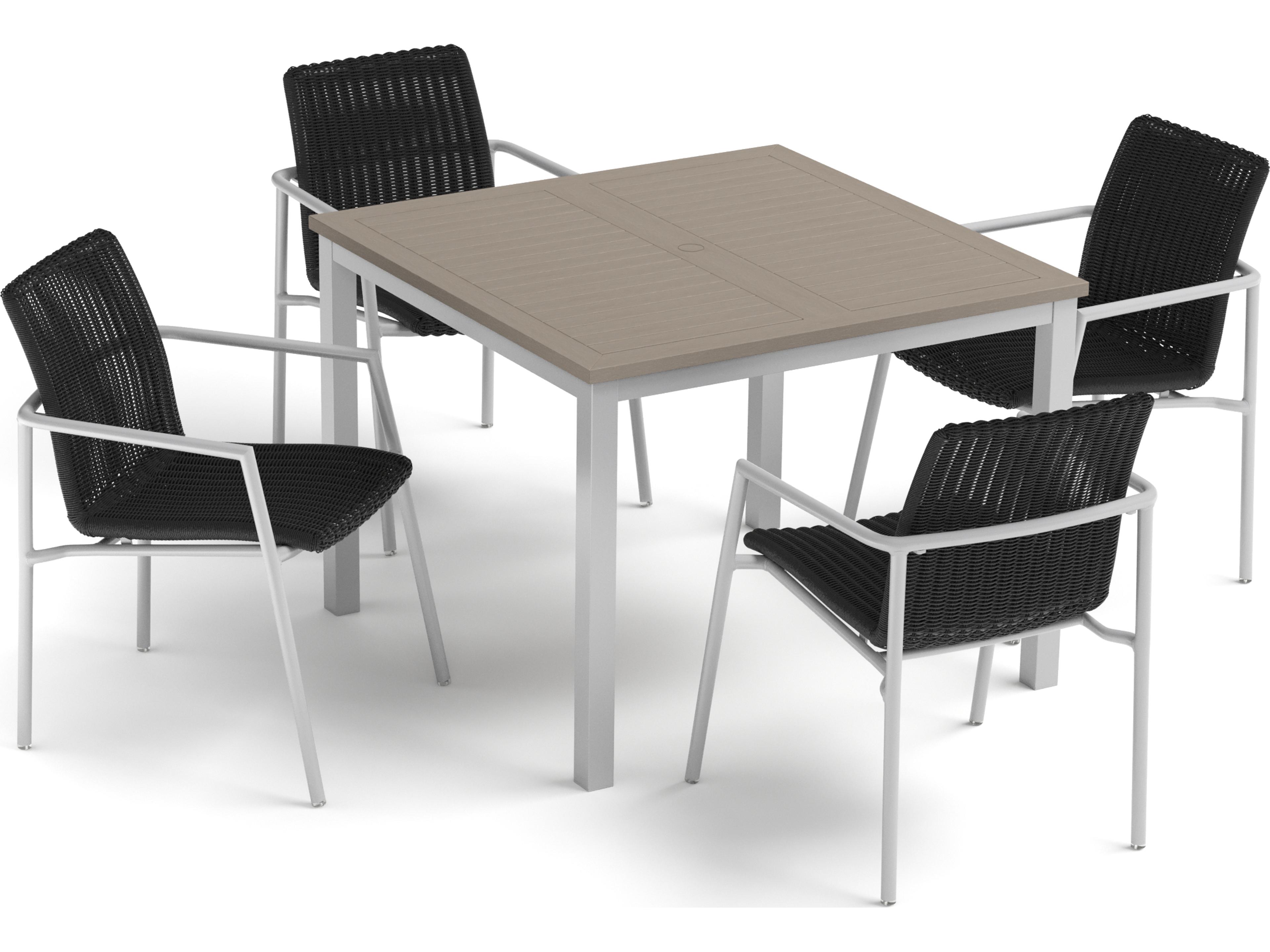 Orso Wicker Shadow 5 Piece Outdoor Patio Dining Set