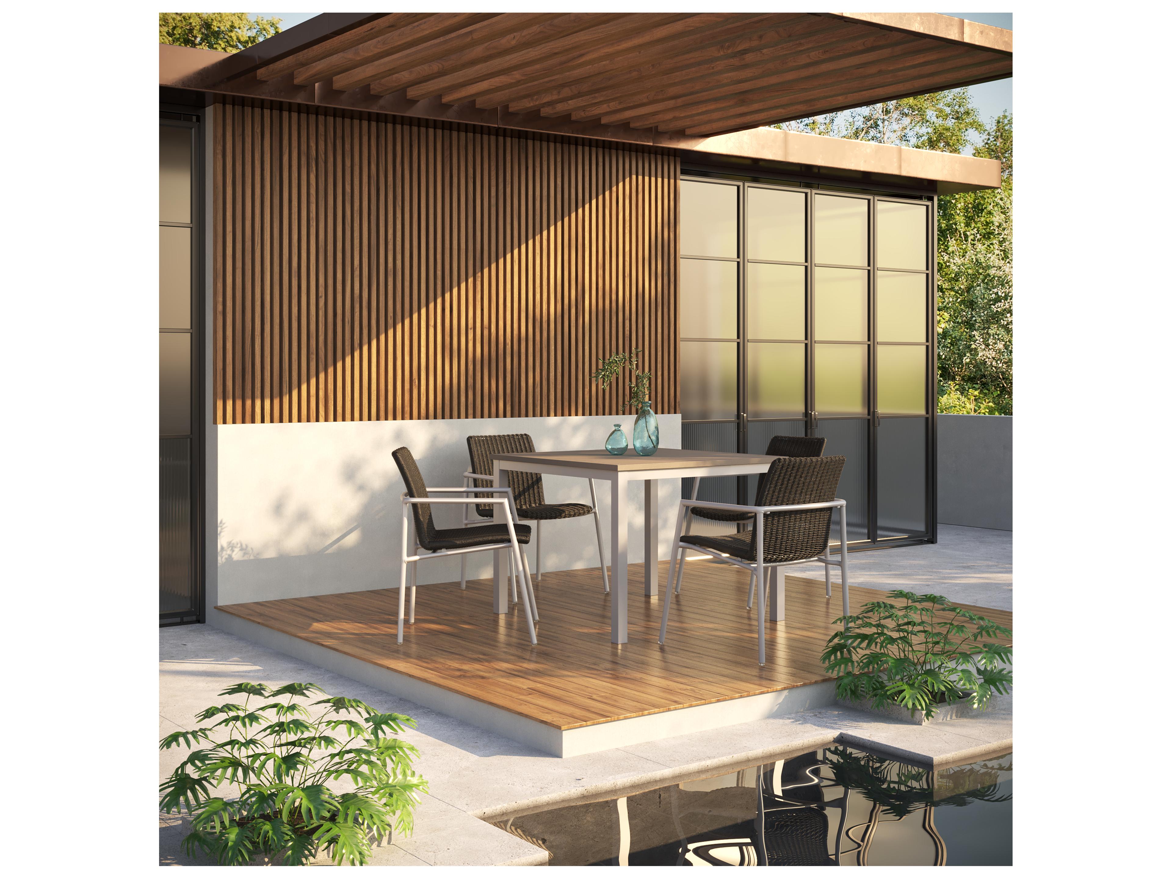 Oxford Garden Orso Wicker Shadow 5 Piece Outdoor Patio Dining Set