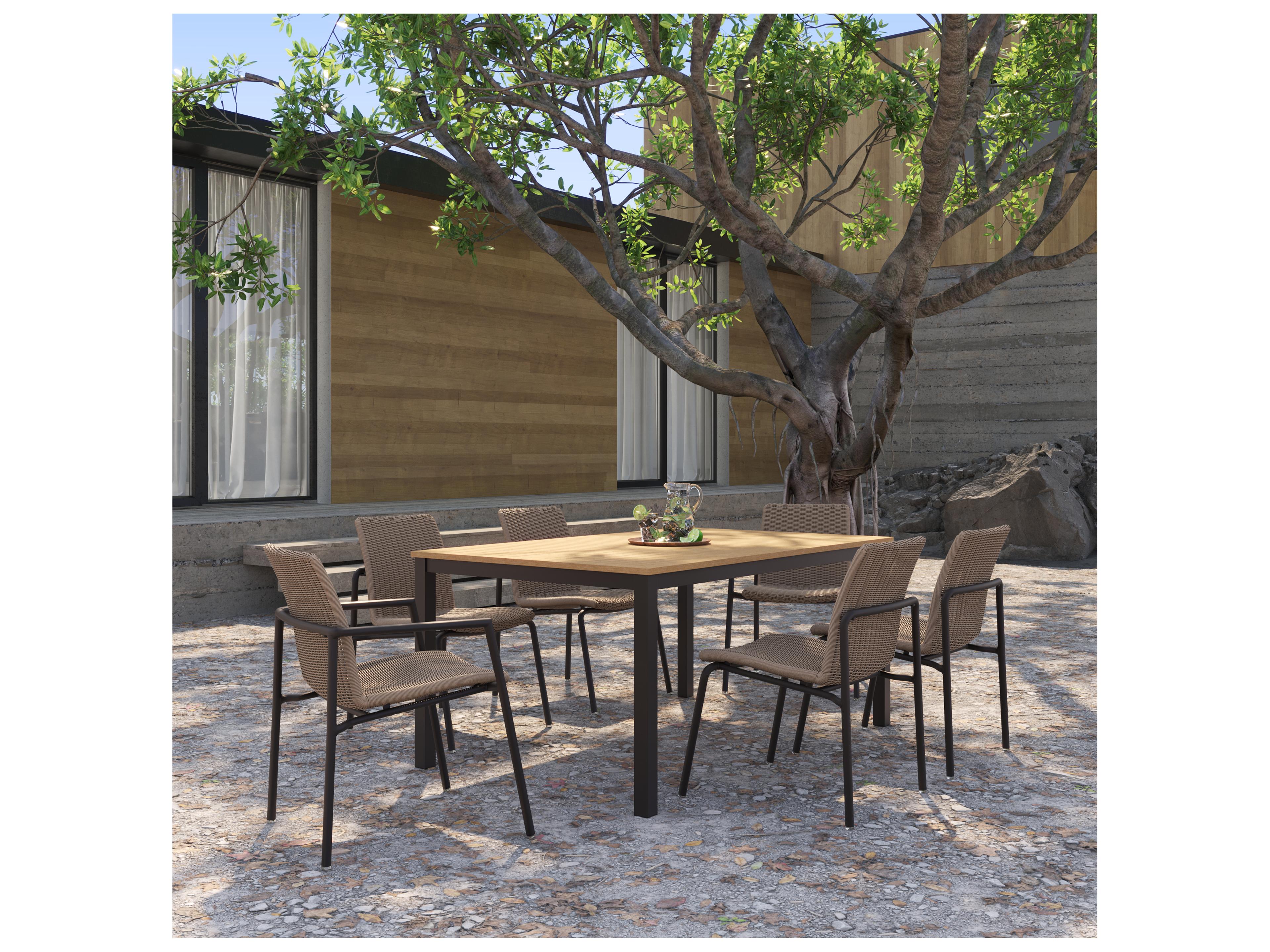 Oxford Garden Orso Wicker Sand 7 Piece Patio Dining Set