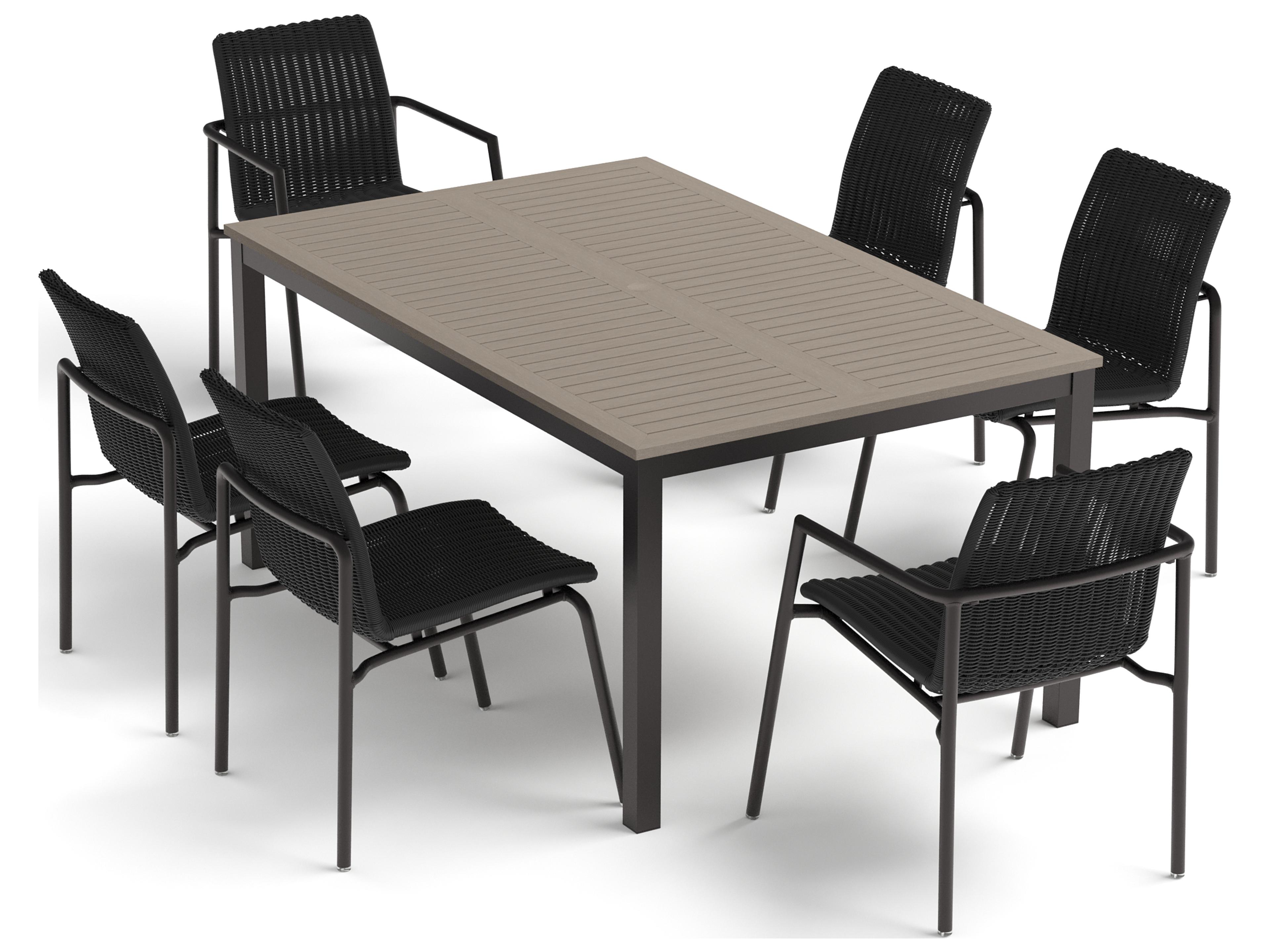 Orso Wicker Shadow 7 Piece Outdoor Dining Set