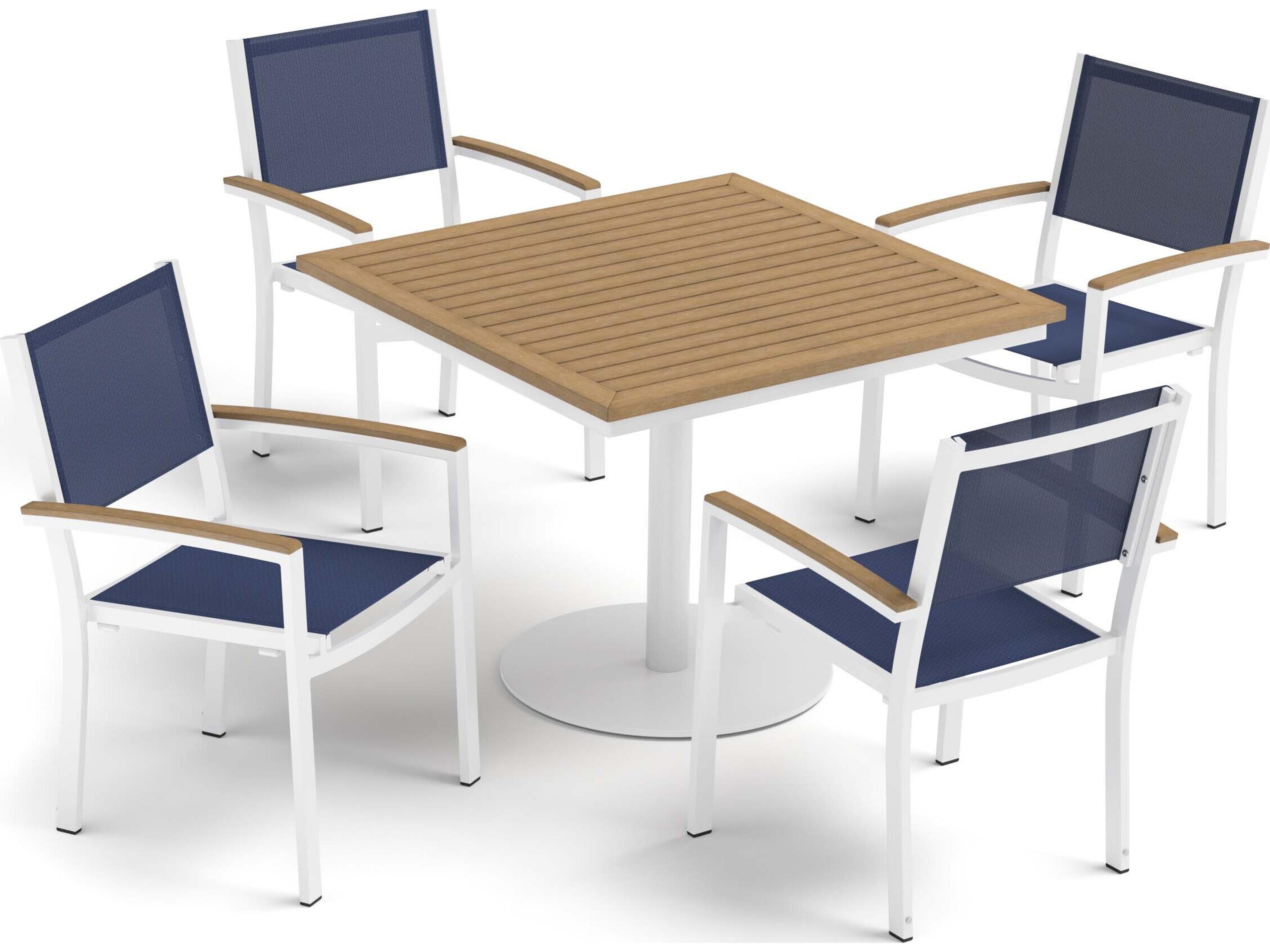 Travira Aluminum Flint 5 Piece Outdoor Patio Dining Set with Ink Pen Sling