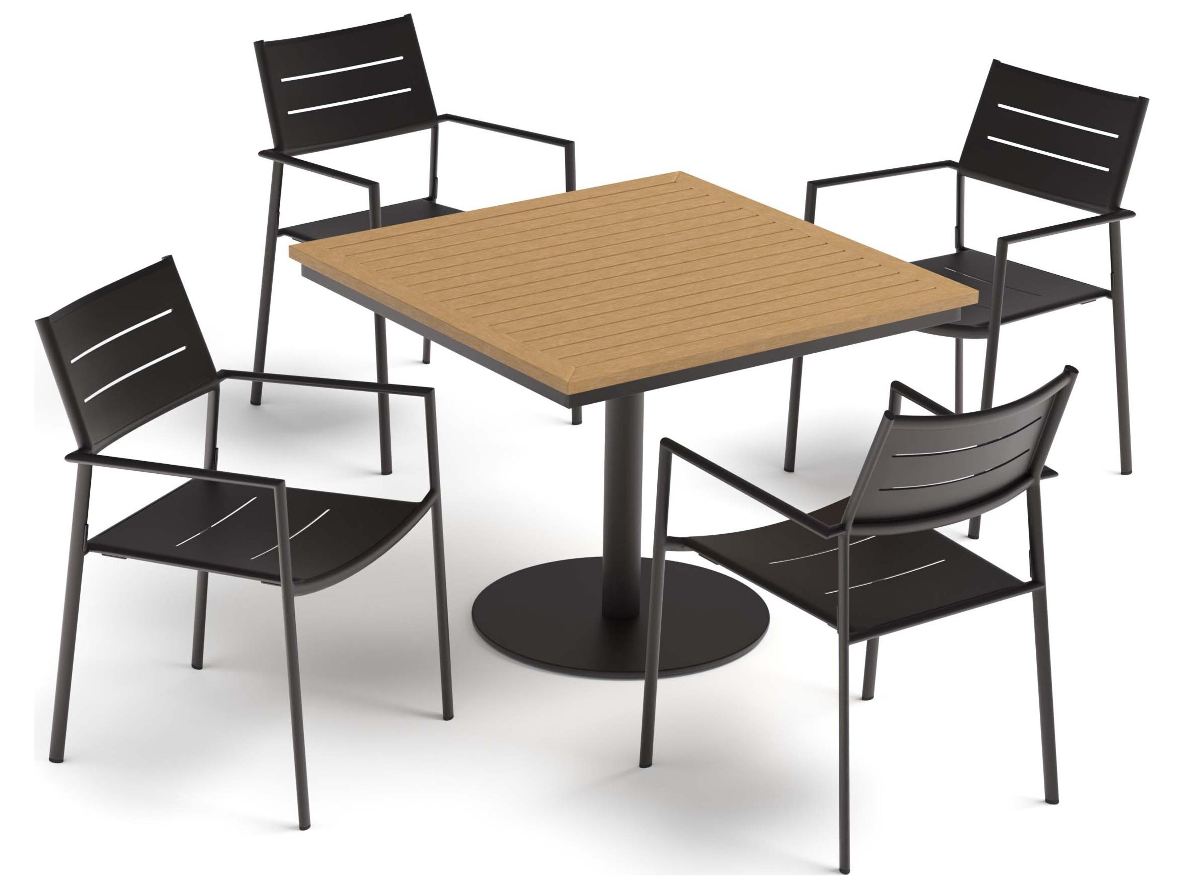 Eiland Aluminum Carbon 5 Piece Patio Dining Set