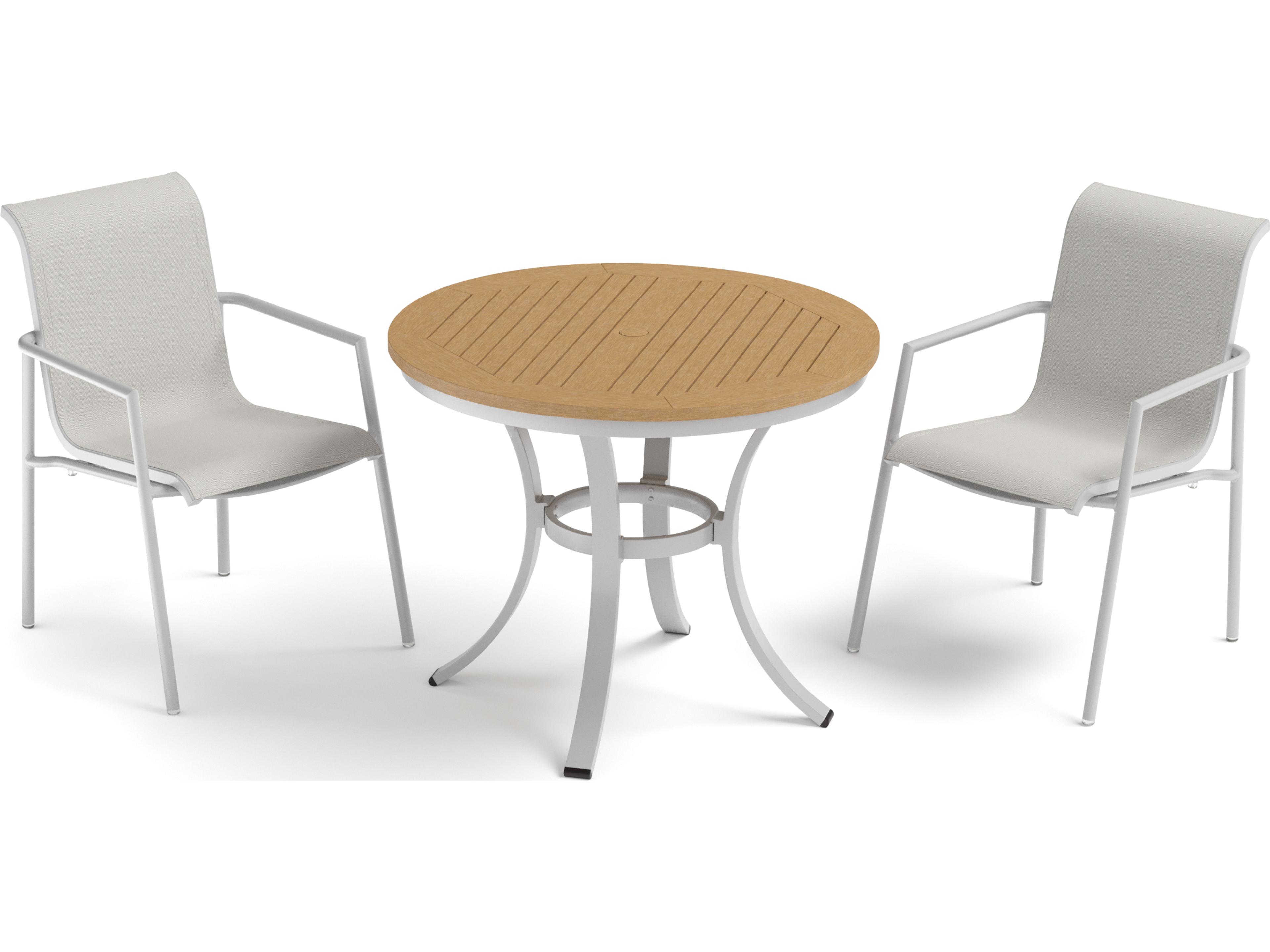 Orso Aluminum Flint 3 Piece Patio Dining Set with Fog Sling