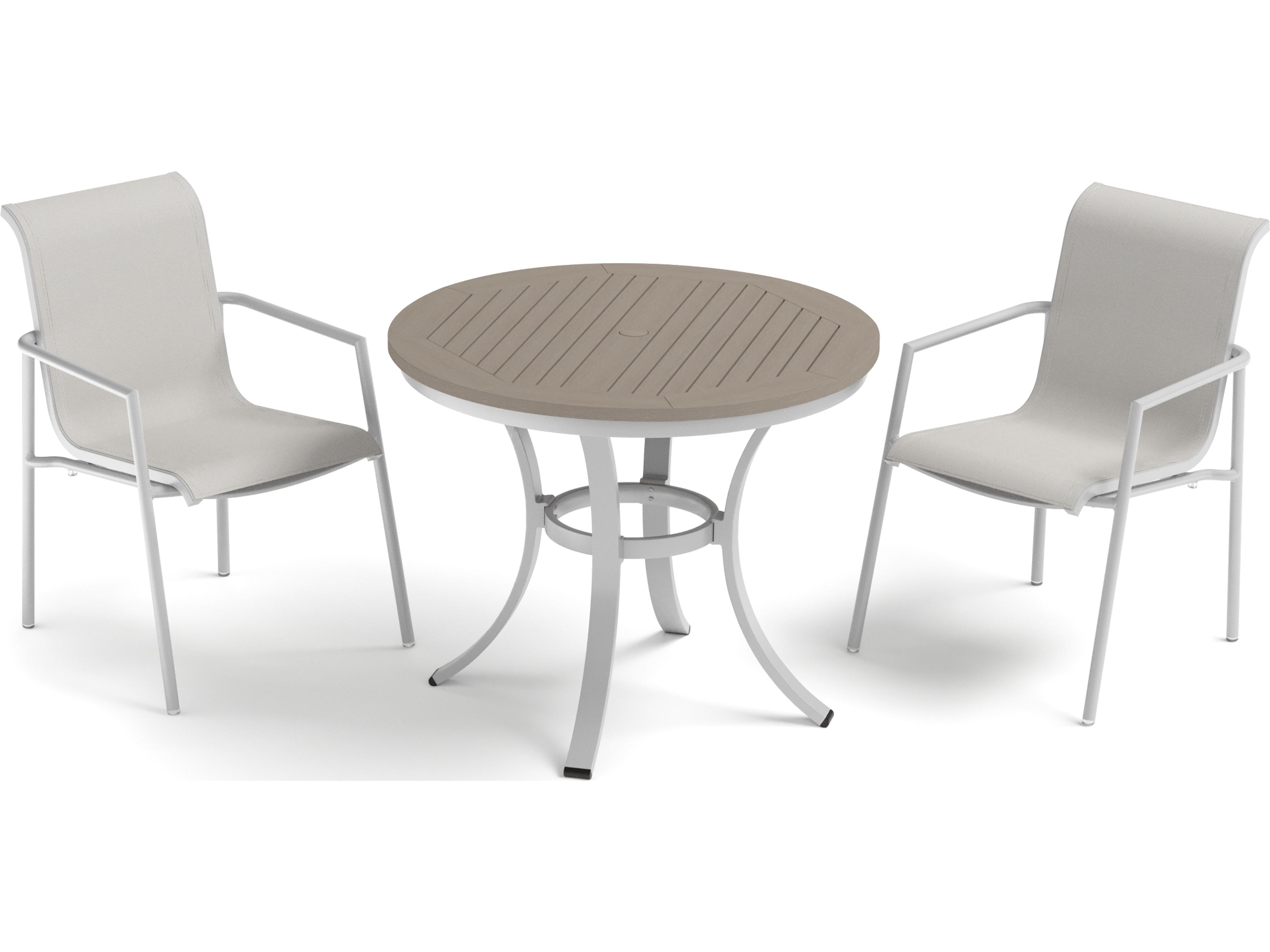 Orso Aluminum Flint 3 Piece Bistro Set with Fog Sling