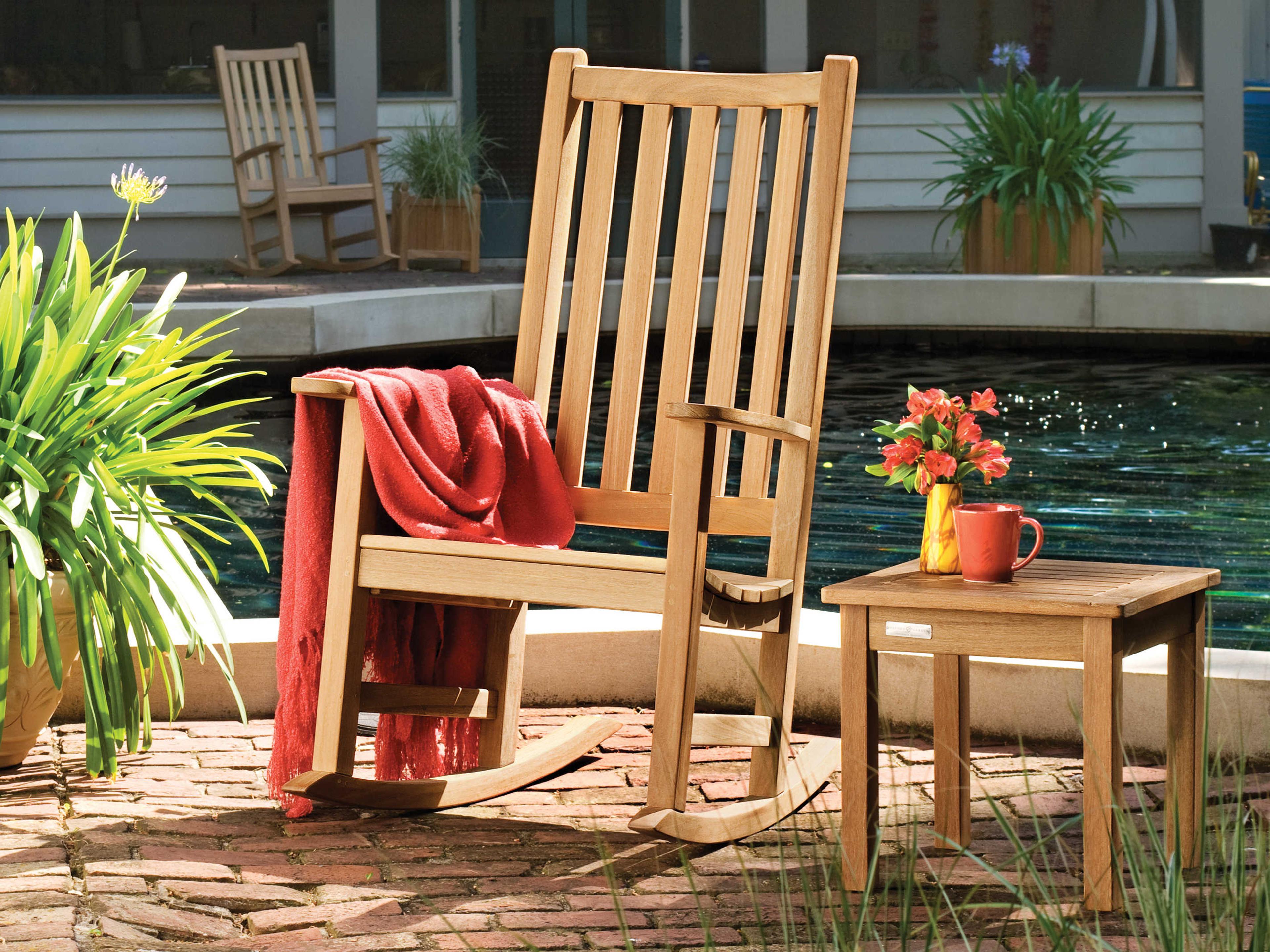 Oxford Garden Classic Teak Natural Square Outdoor Patio End Table