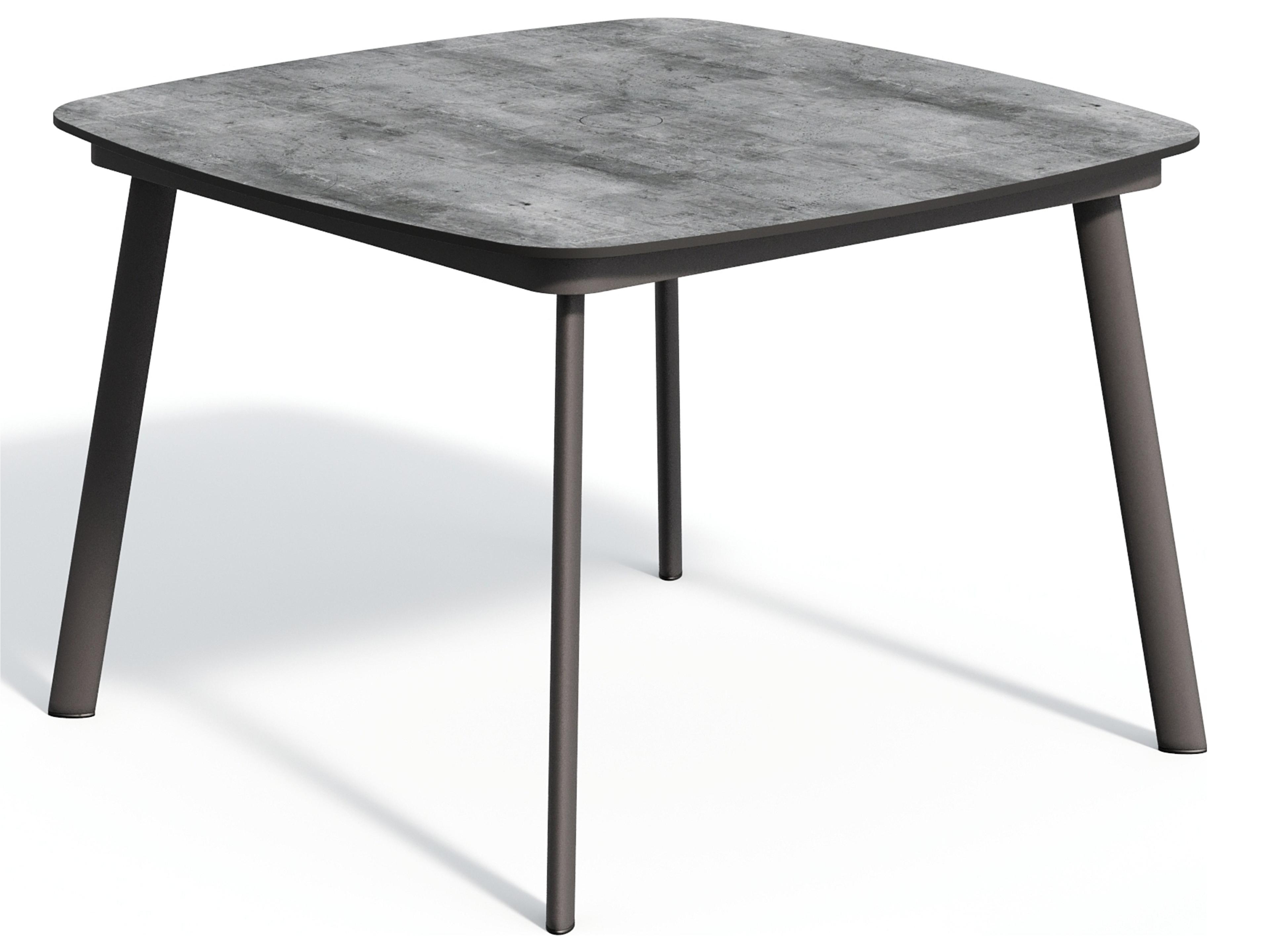 Eiland Aluminum Carbon Square HPL Top Bar Table with Umbrella Hole