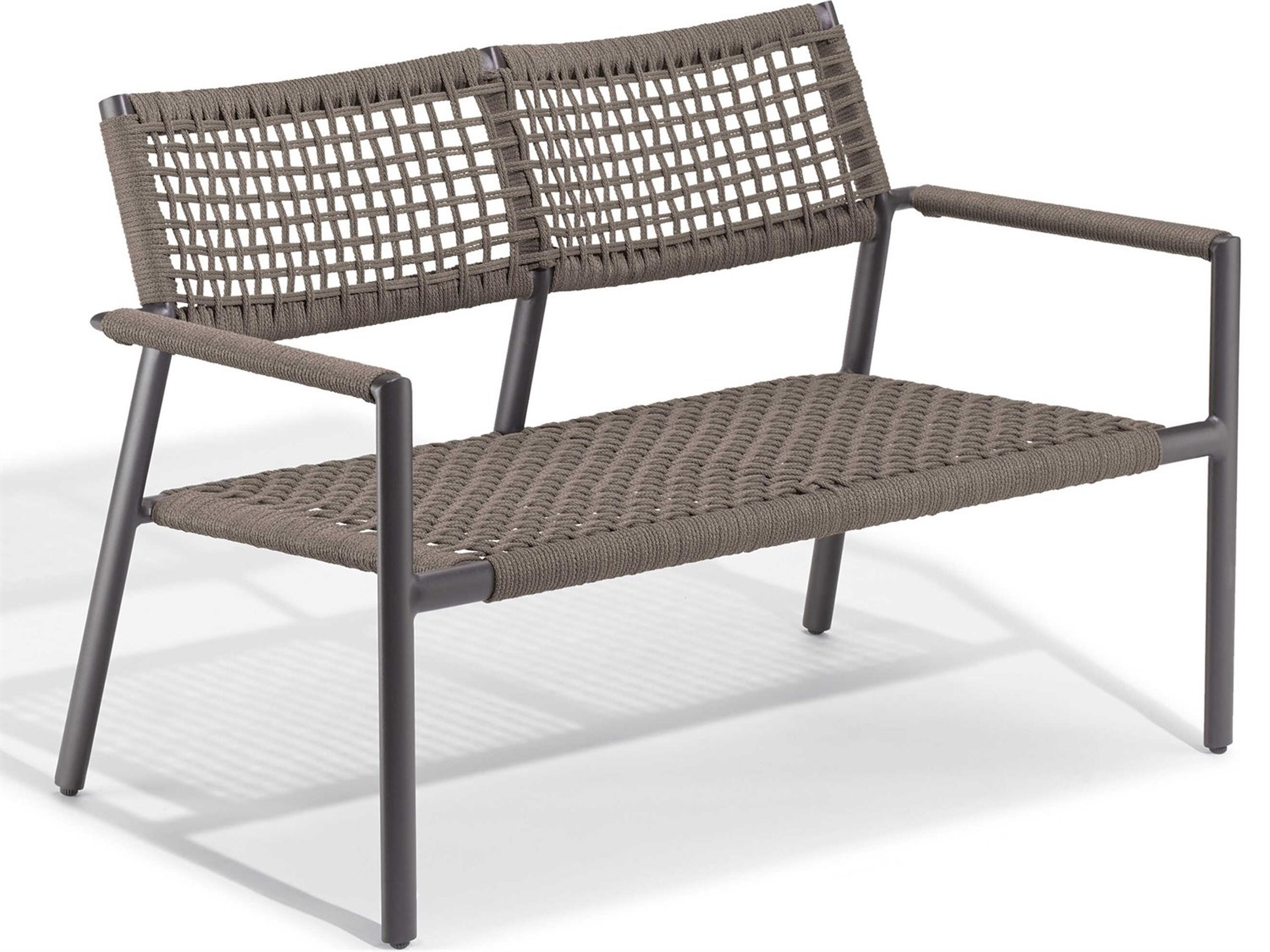 Eiland Carbon Mocha Aluminum Wicker Loveseat