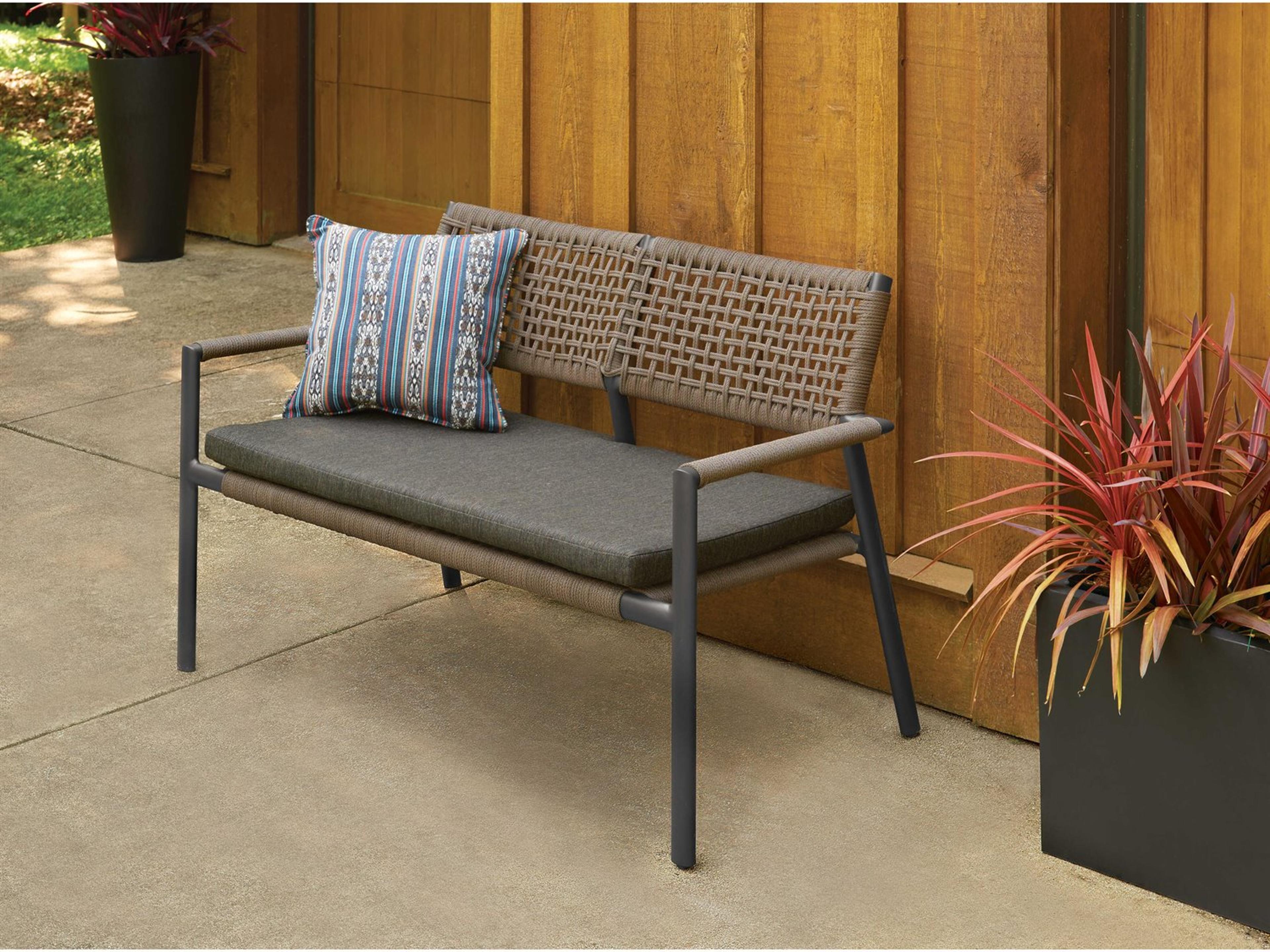 Oxford Garden Eiland Carbon Mocha Aluminum Wicker Loveseat