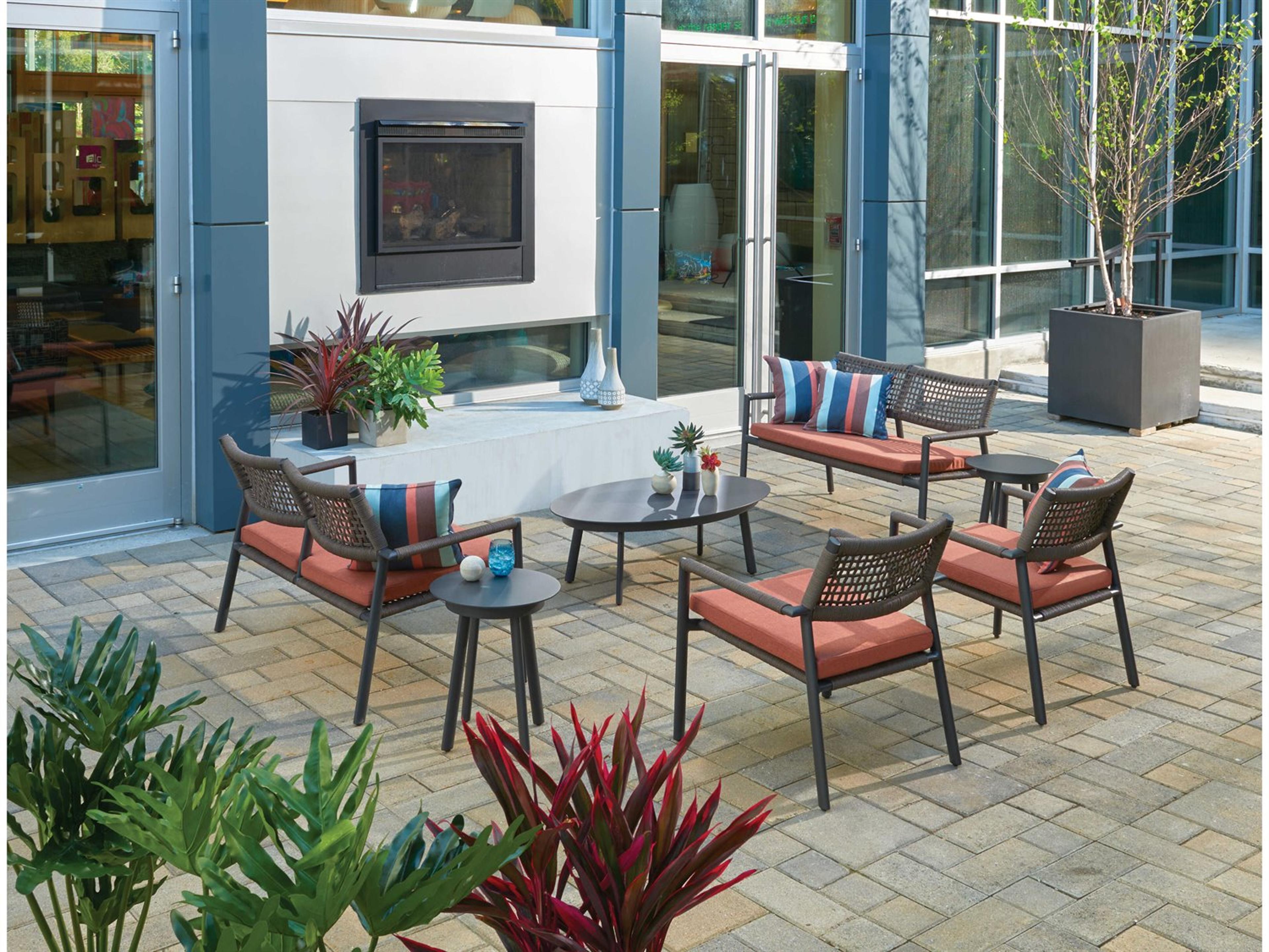 Oxford Garden Eiland Carbon Mocha Aluminum Wicker Loveseat