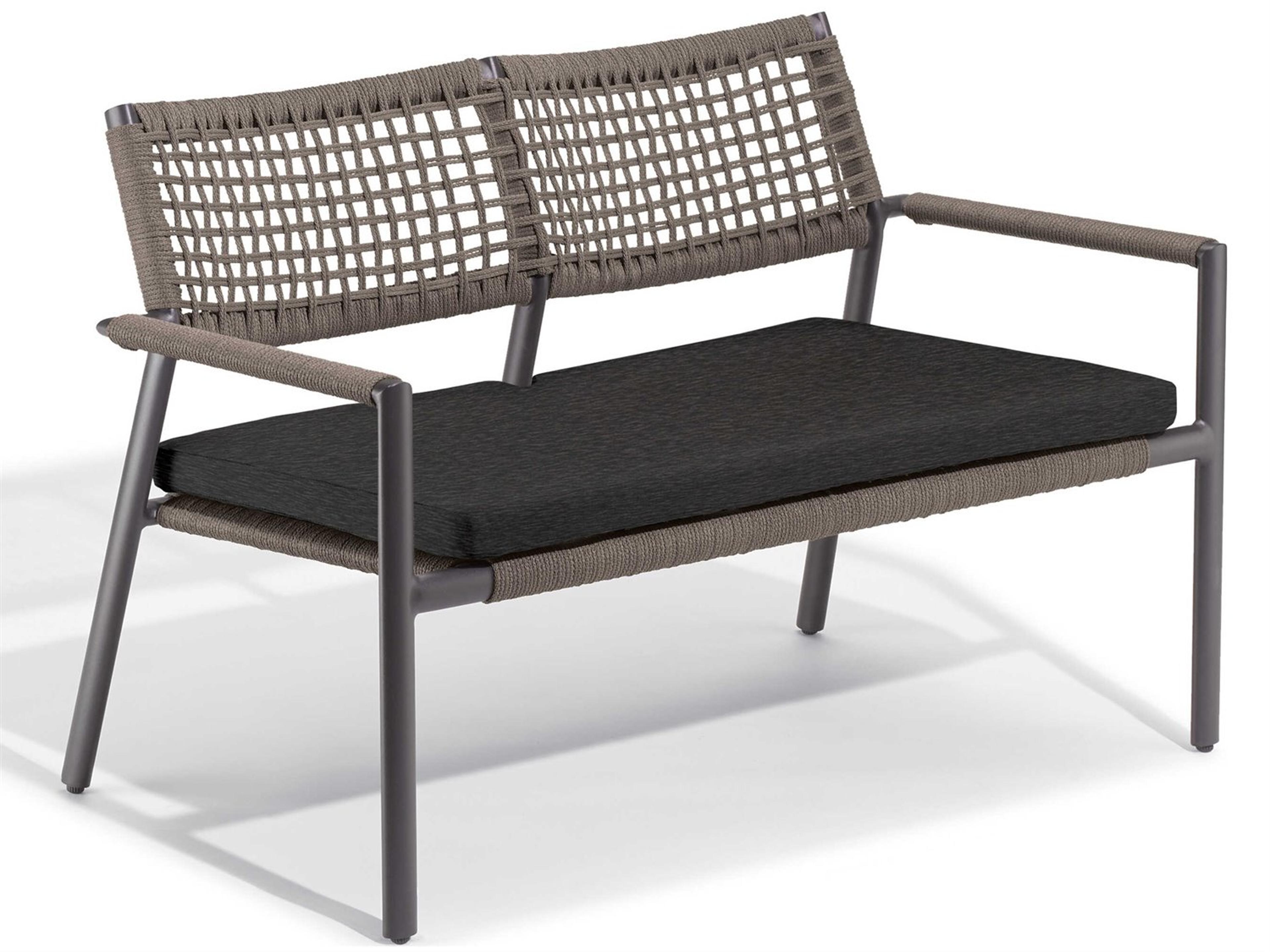 Eiland Carbon Mocha Pepper Aluminum Cushion Loveseat