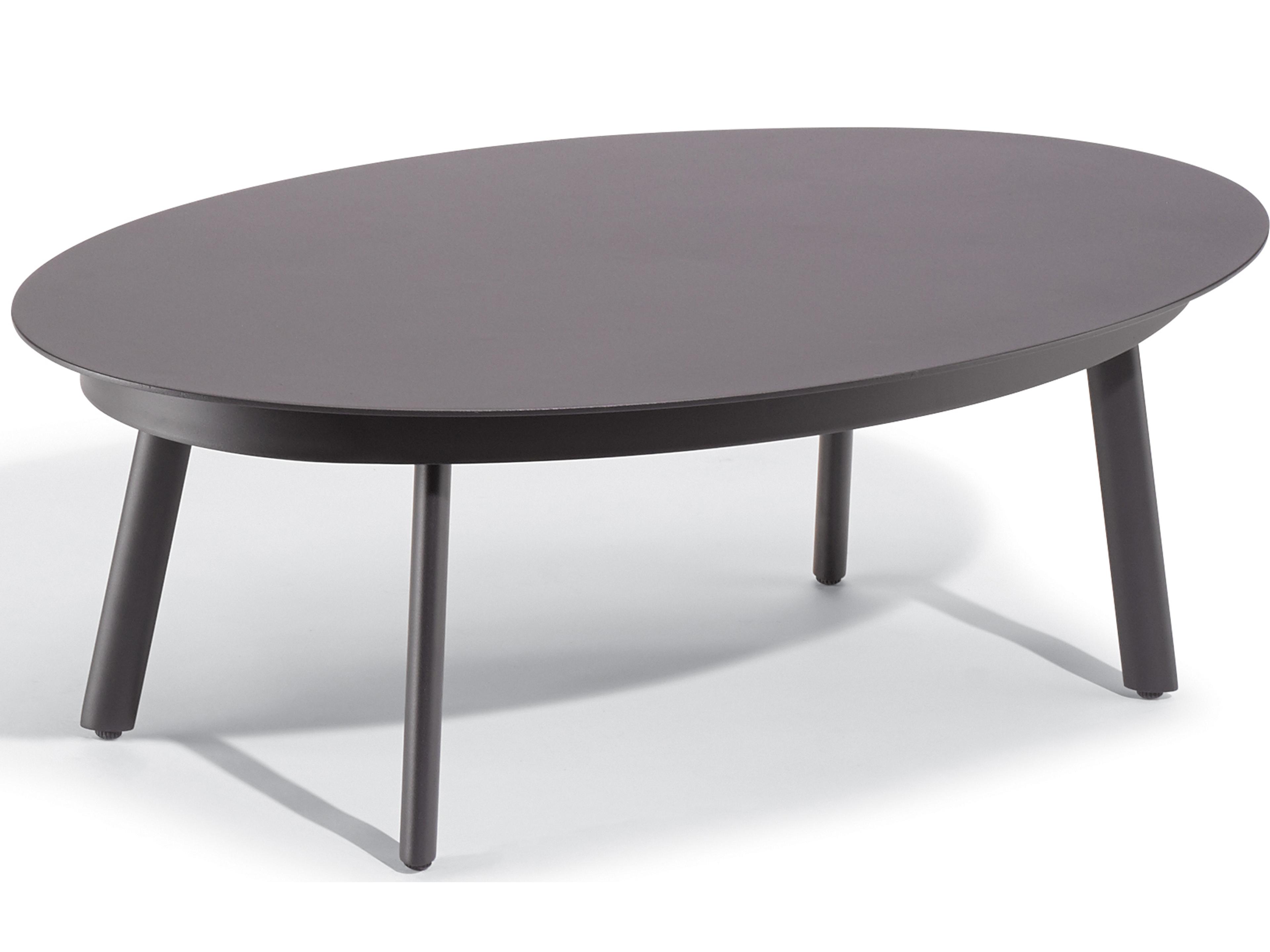 Eiland Aluminum Carbon Oval Patio Coffee Table
