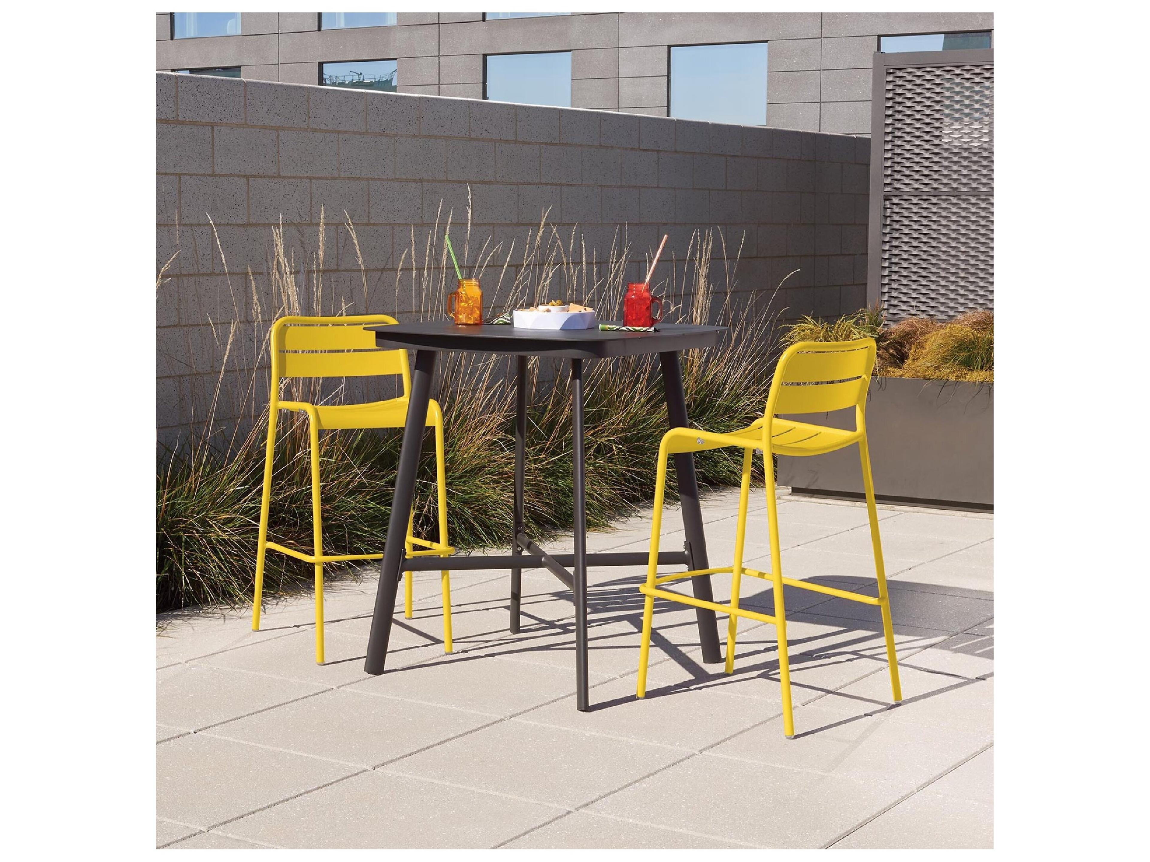 Oxford Garden Kapri Aluminum Saffron Outdoor Patio Bar Chair